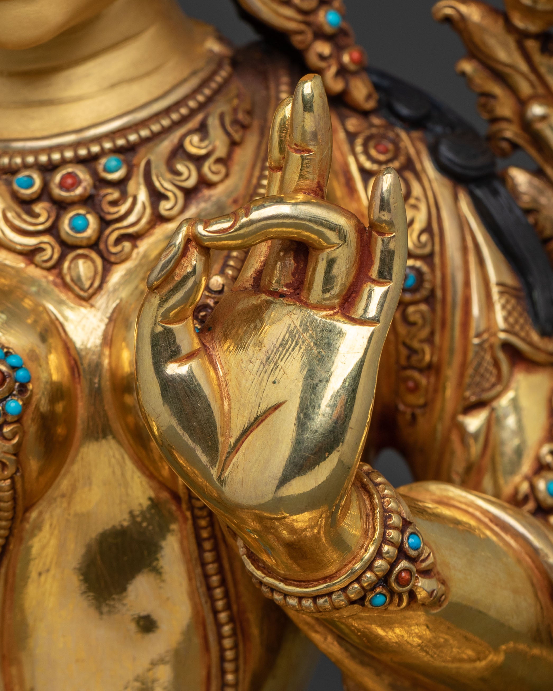 Handcrafted Green Tara Sacred Sculpture