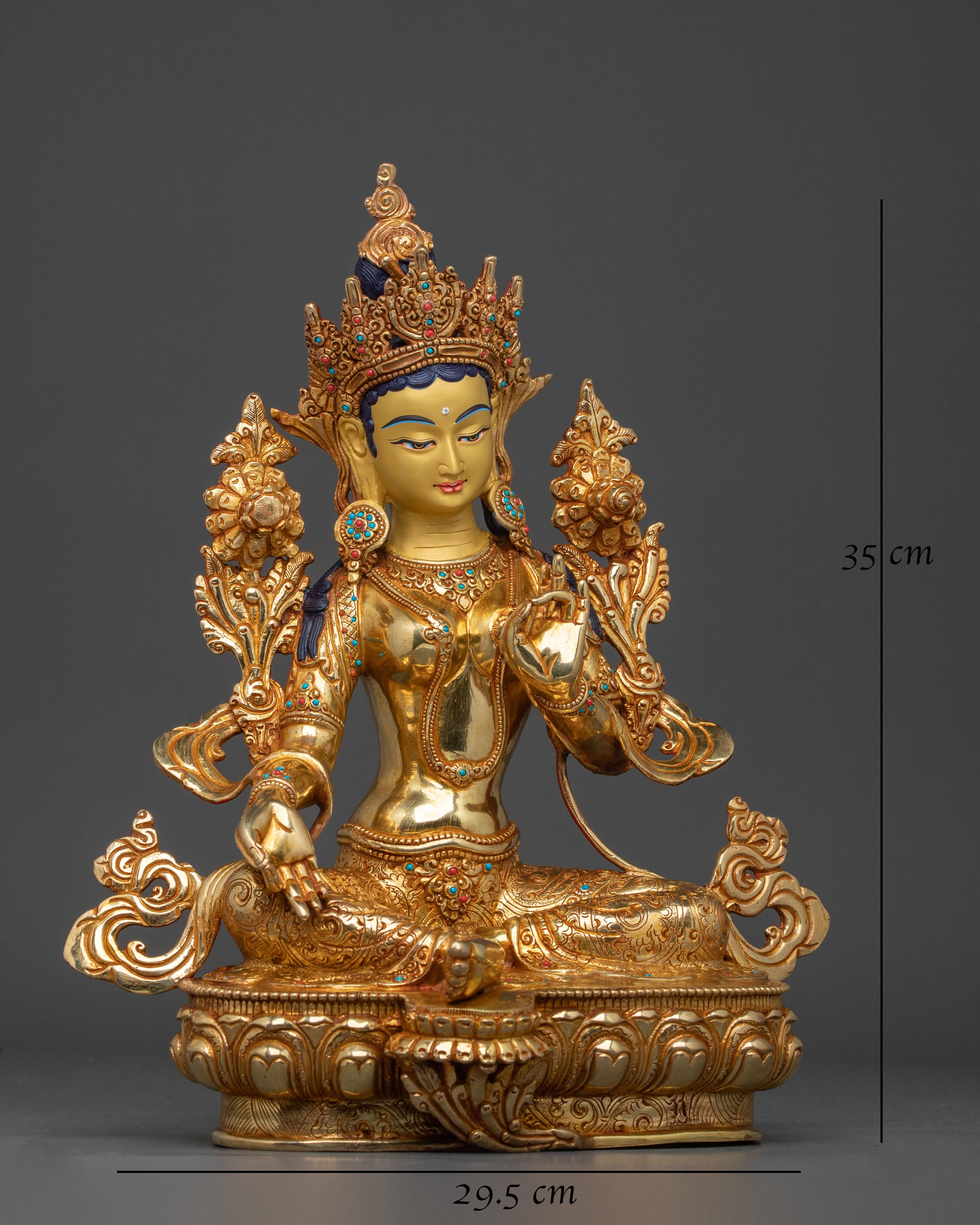 Green Tara Prayer Altar Statue | Goddess of Compassion