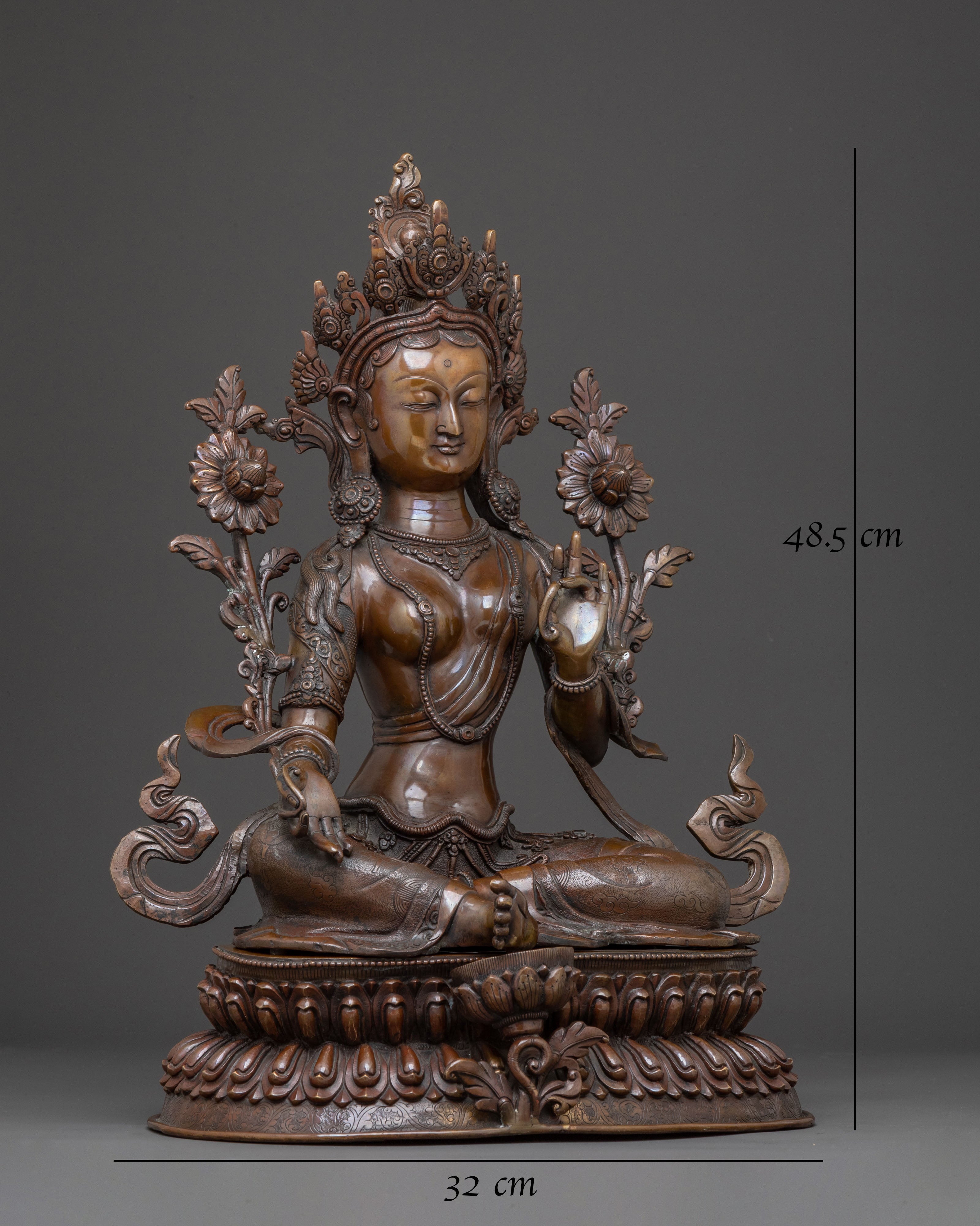 Compassion Green Tara Statue | Altar Decor