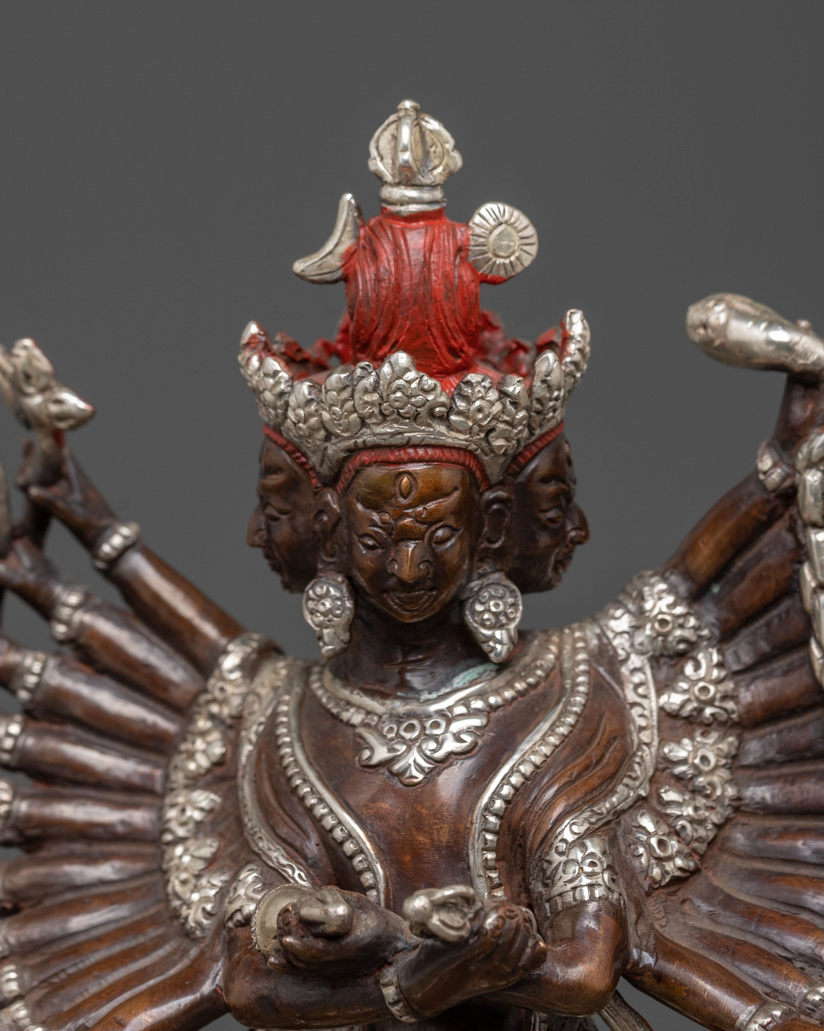 Chakrasamvara: Handcrafted Oxidized Copper Figurine