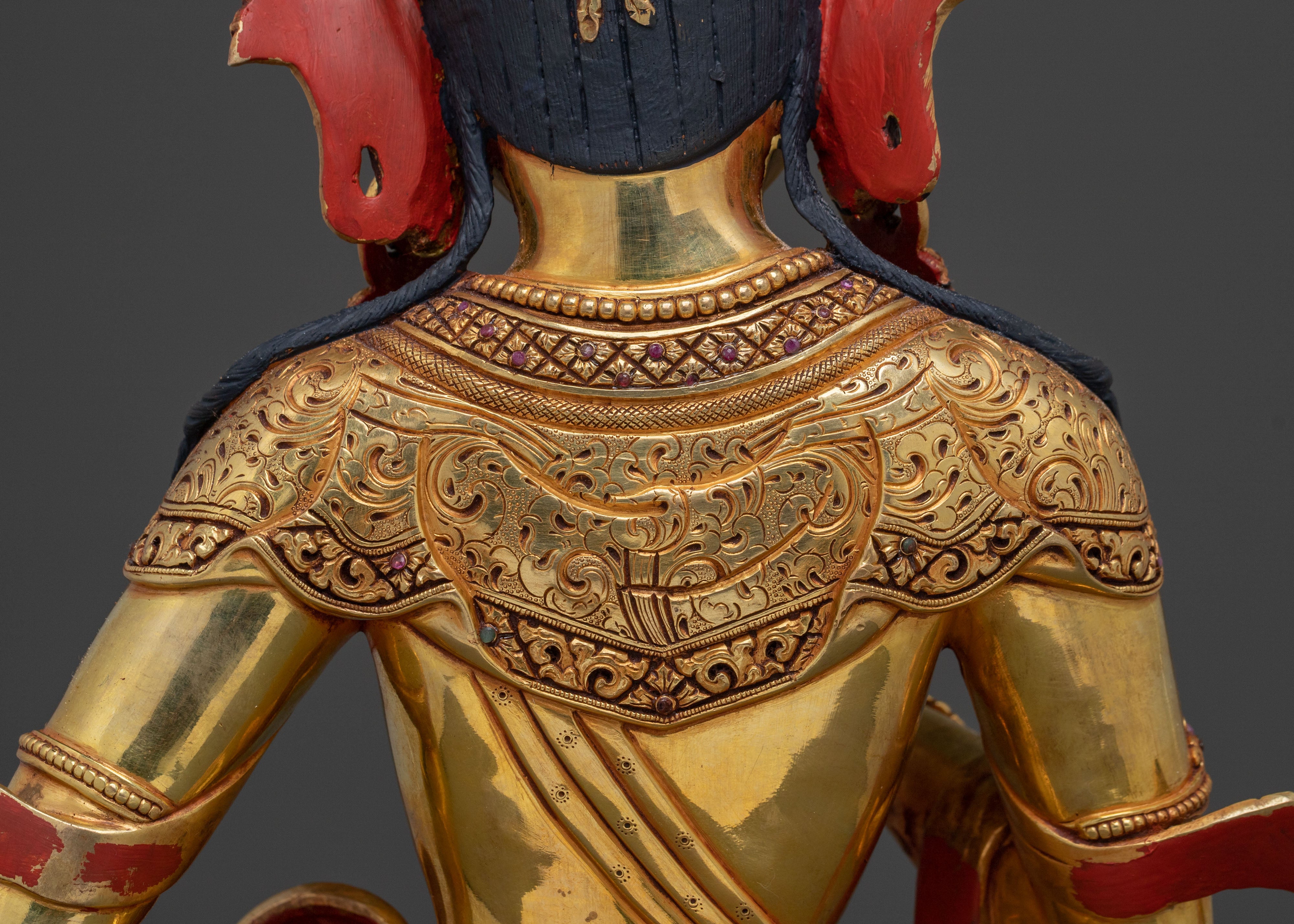 Vajrasattva Peaceful Statue | 24K Gold Gilding