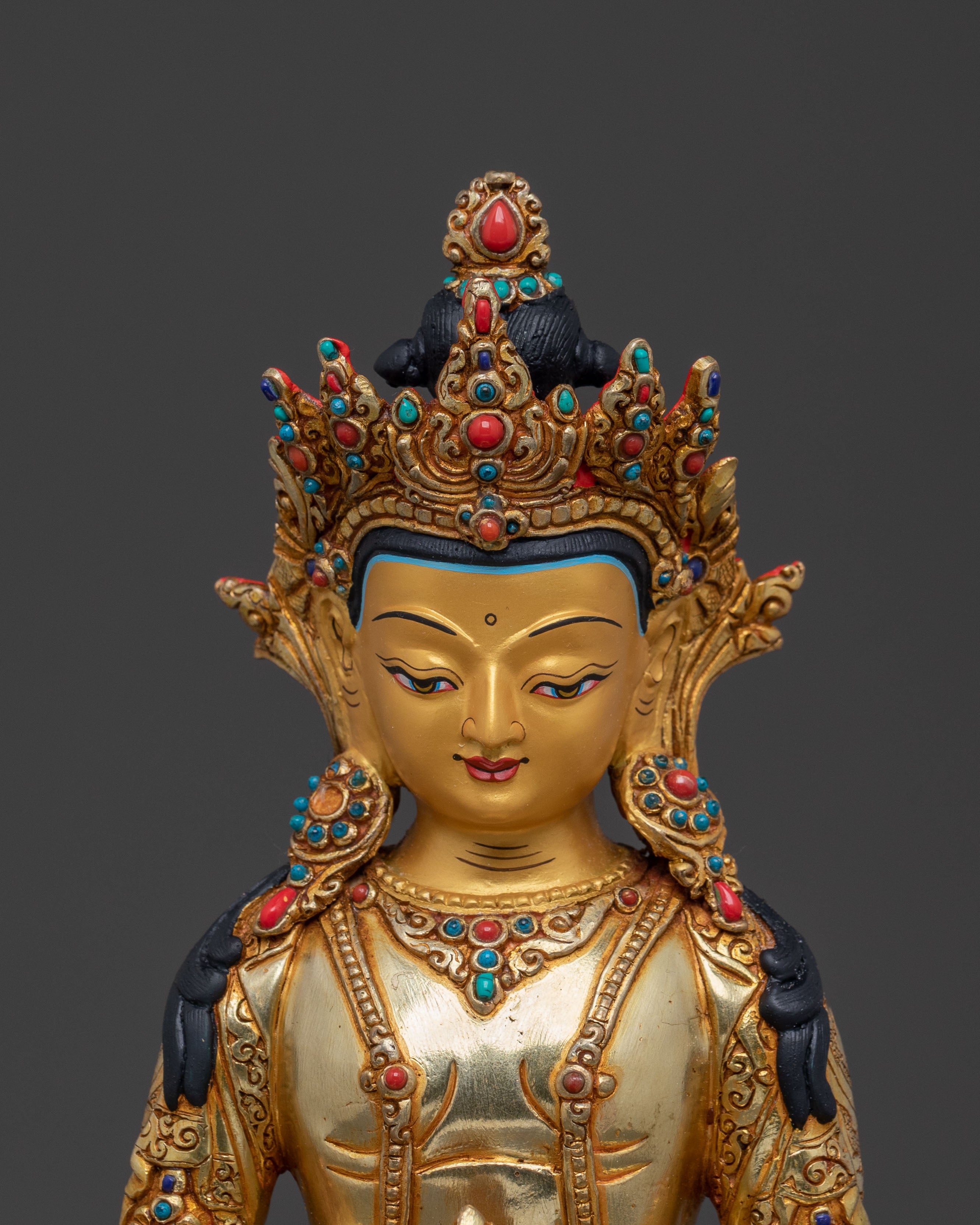 Amitayus Tibetan Buddha Statue Decor: Blessings & Home Decor