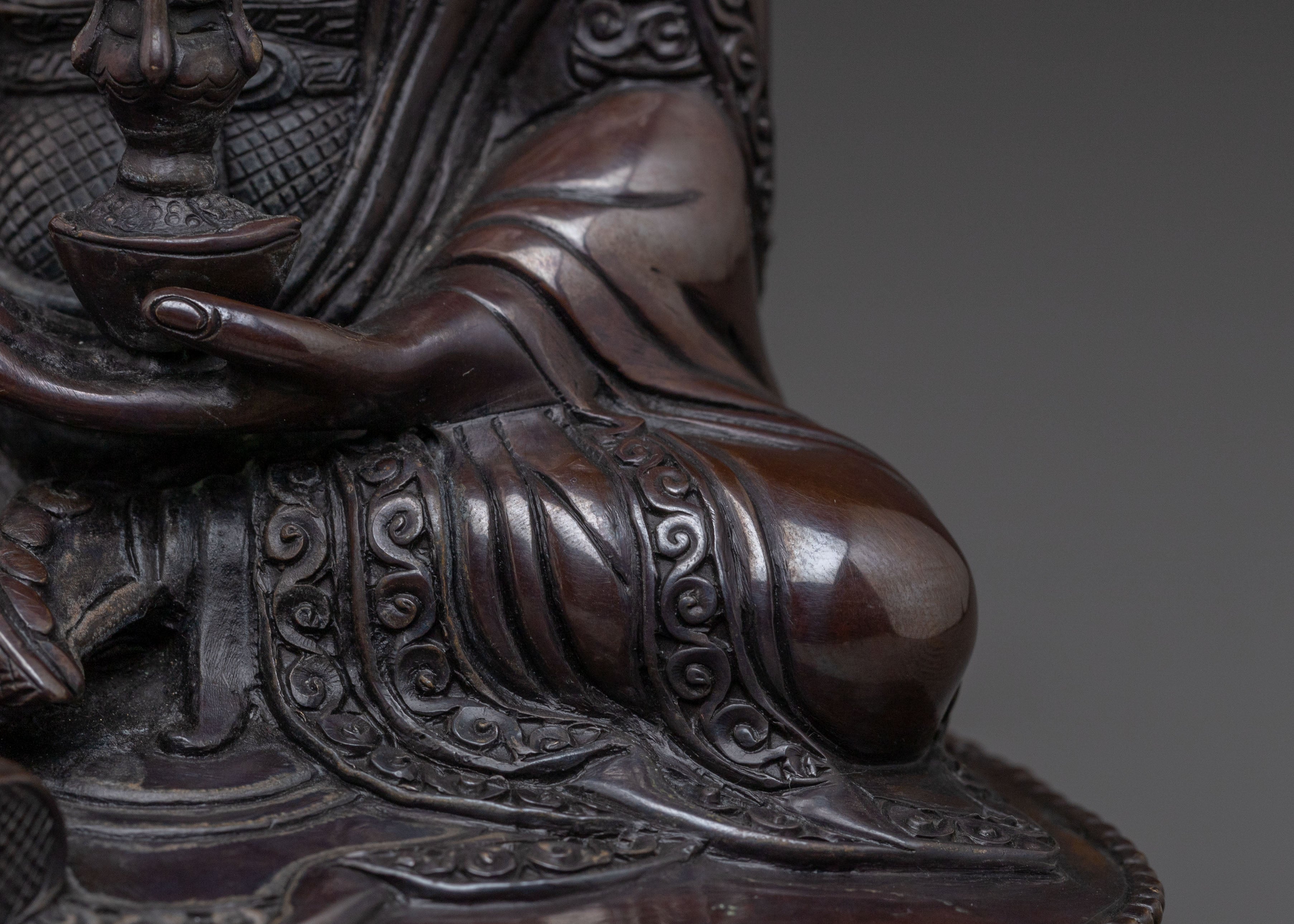Guru Rinpoche Blessing Sculpture – Oxidized Copper Art
