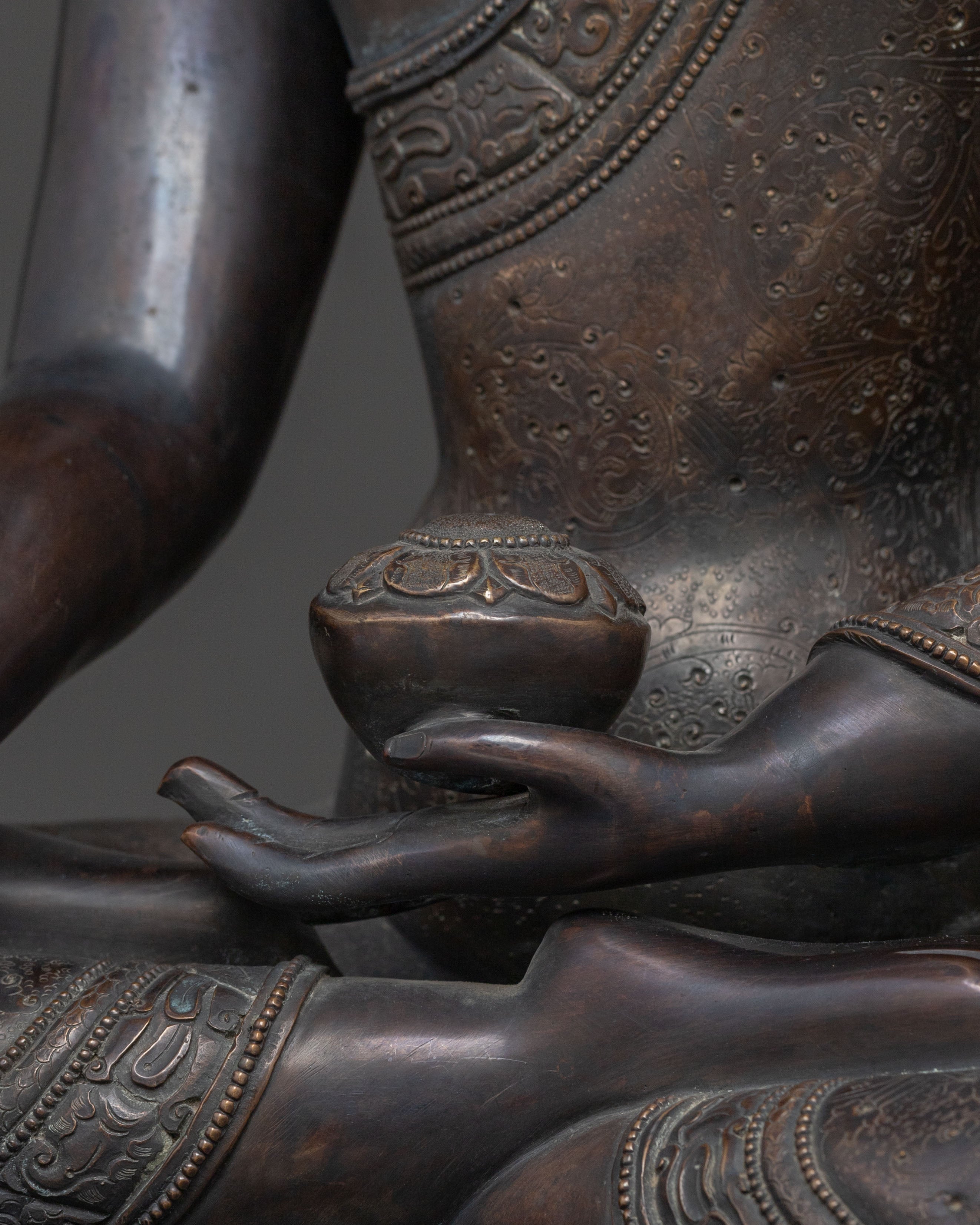 Shakyamuni Buddha Statue | Oxidized Copper Figurine