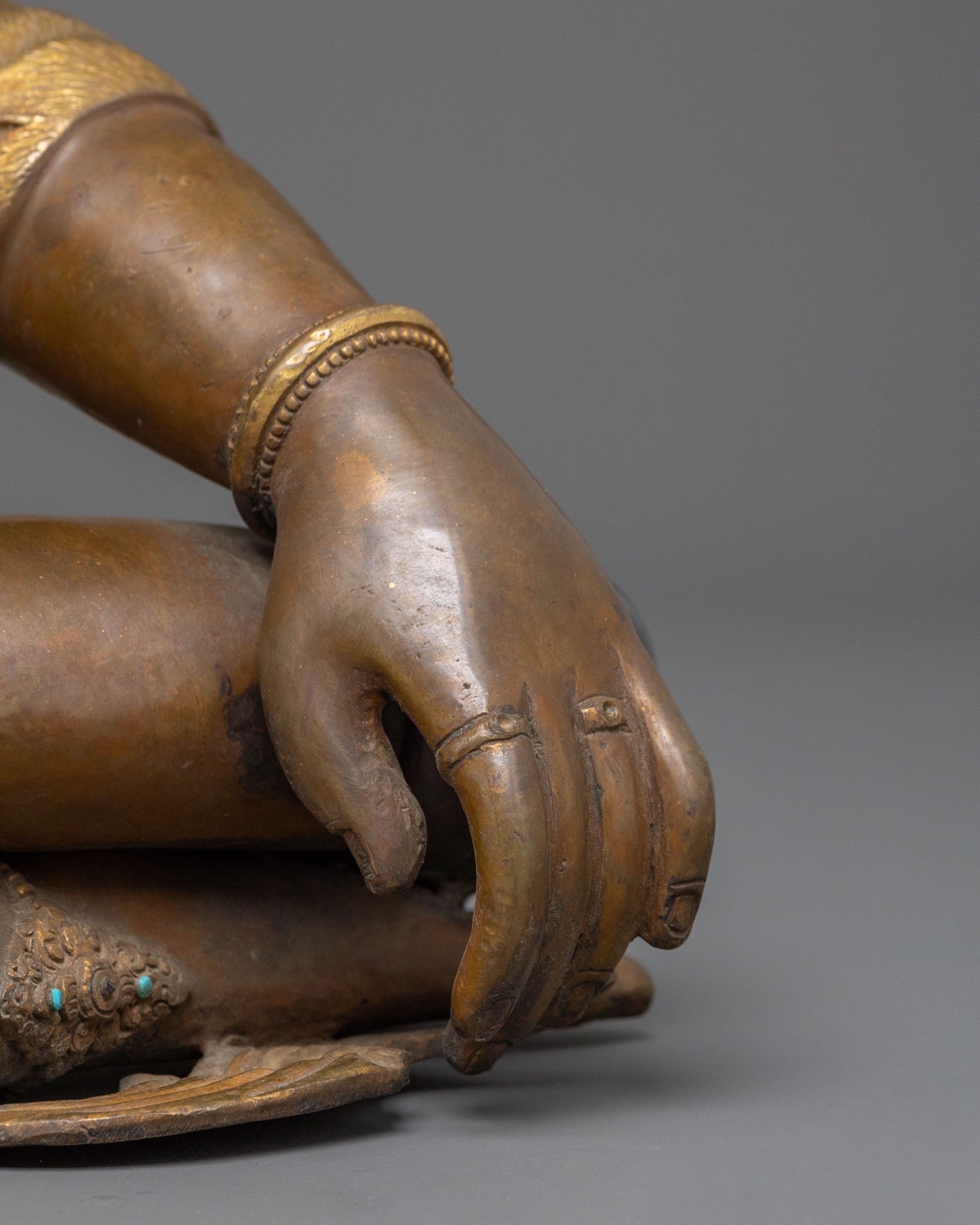 Lokeshwor Sacred Figurine in Oxidized Copper | Bodhisattva of Compassion