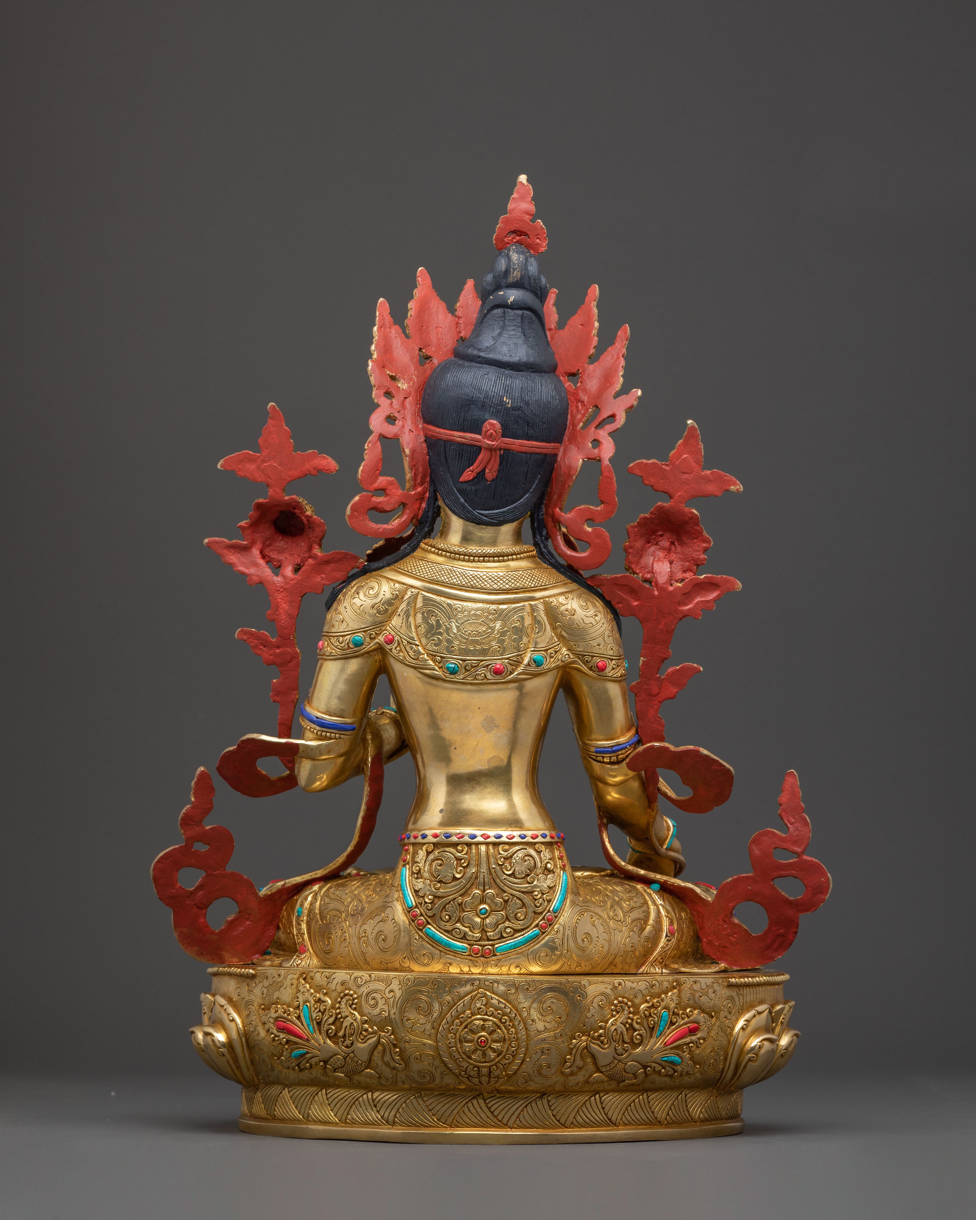 Three Life Long Deities Sacred Statue Set – Exquisite 24K Gold Gilded Copper