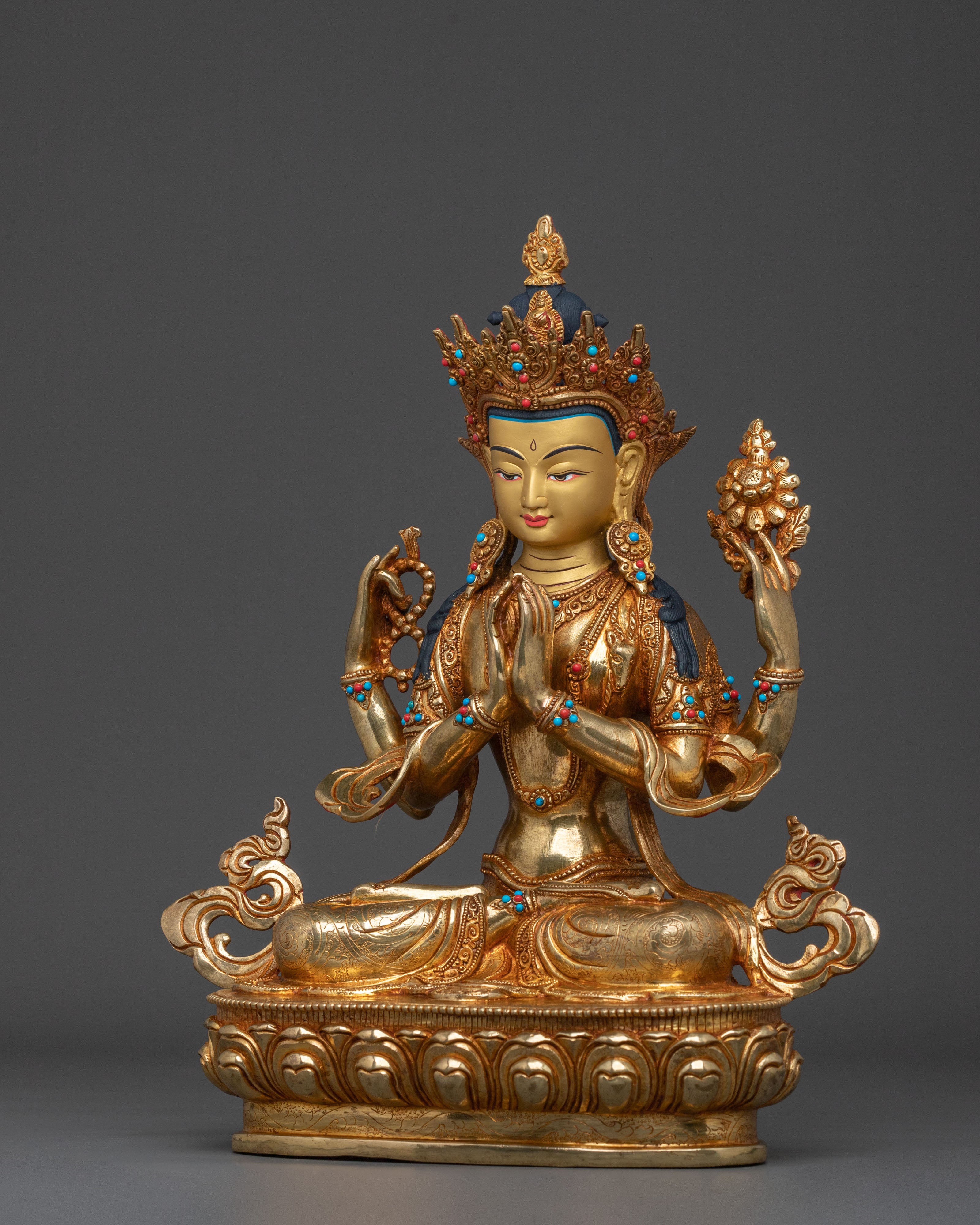 Compassion Four Armed Chenrezig Statue | Home Decor