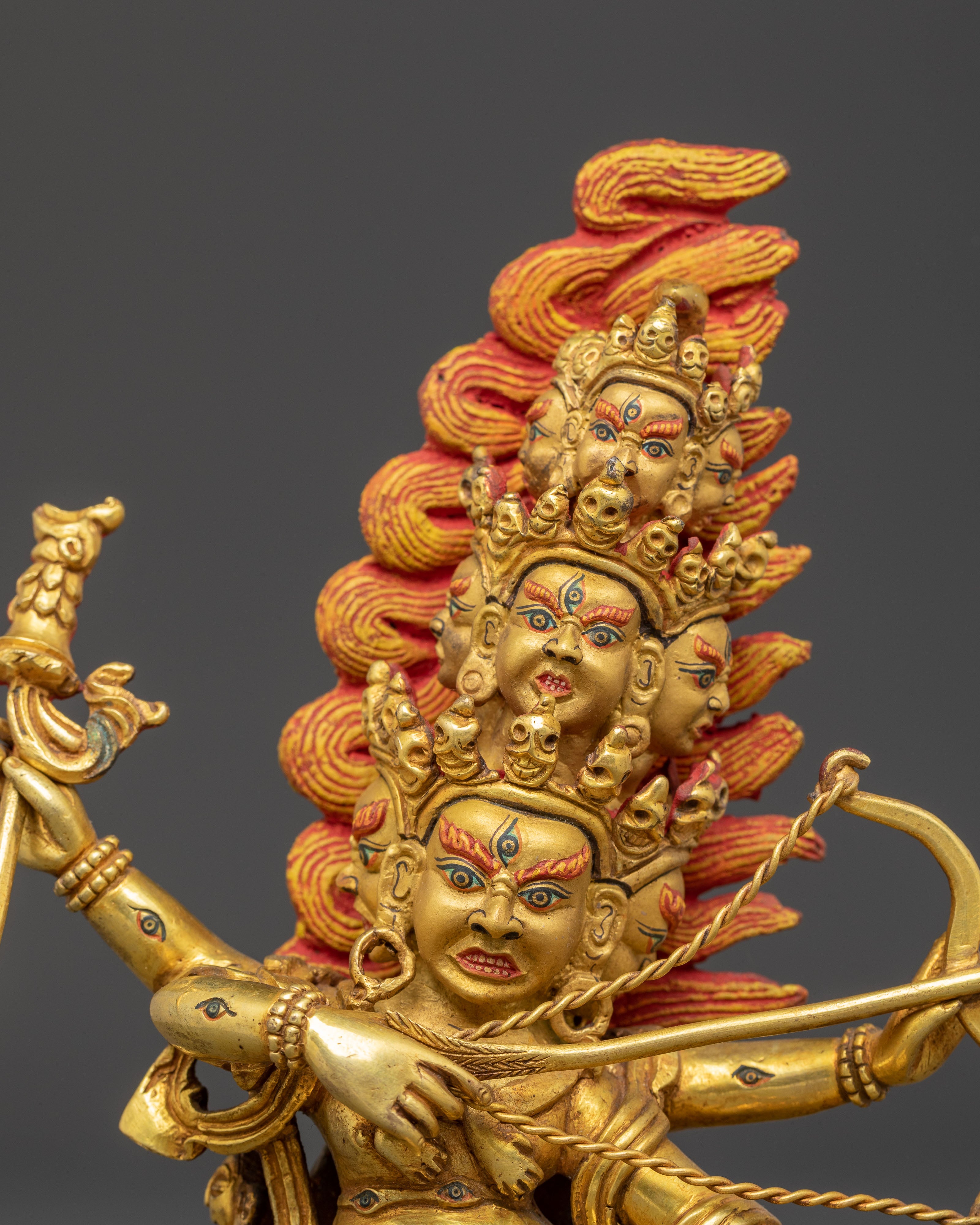 Golden Rahula Handmade Statue | Fierce Protector Deity