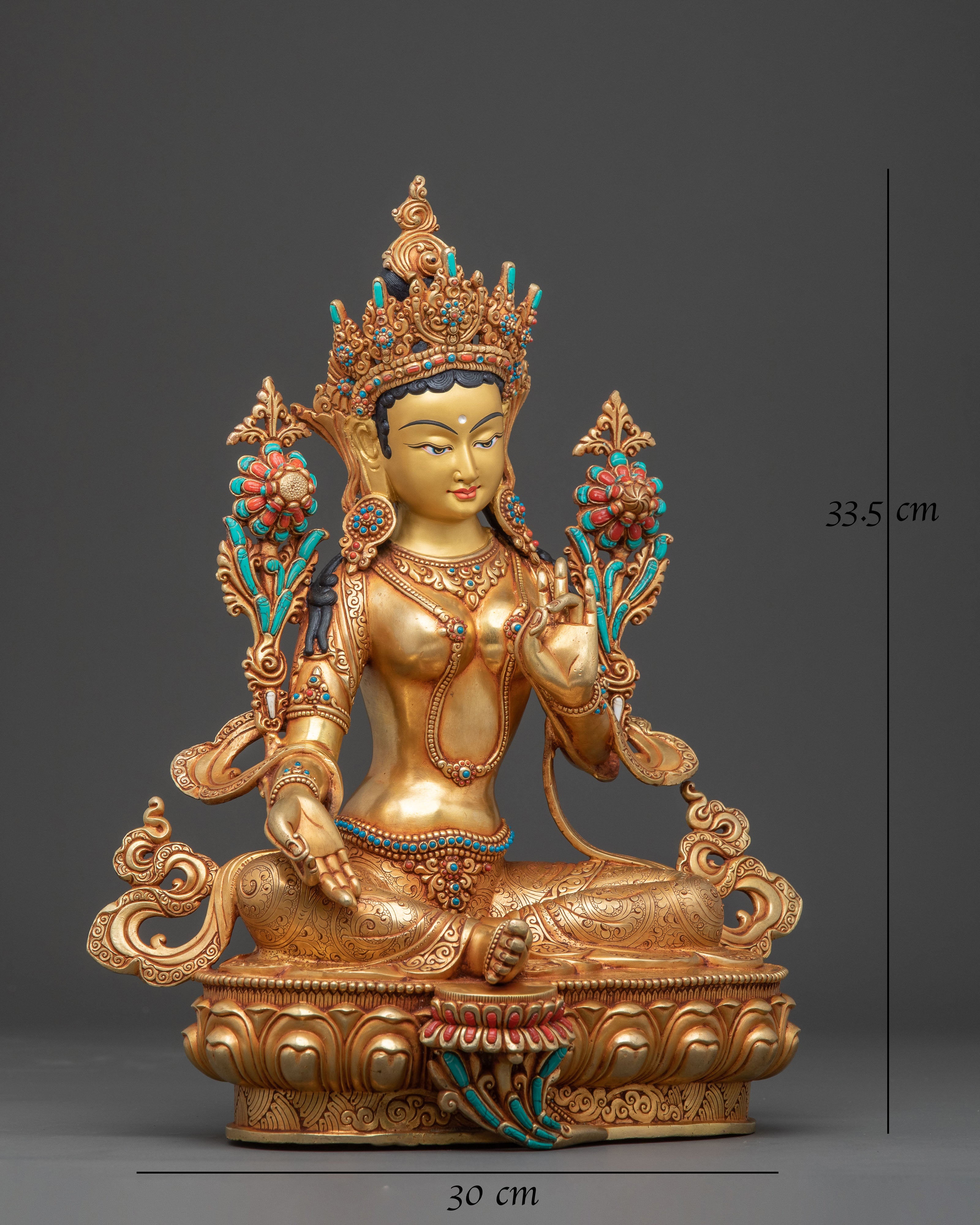 Green Tara Protector Statue | Sacred Sculpture for Spiritual Spaces