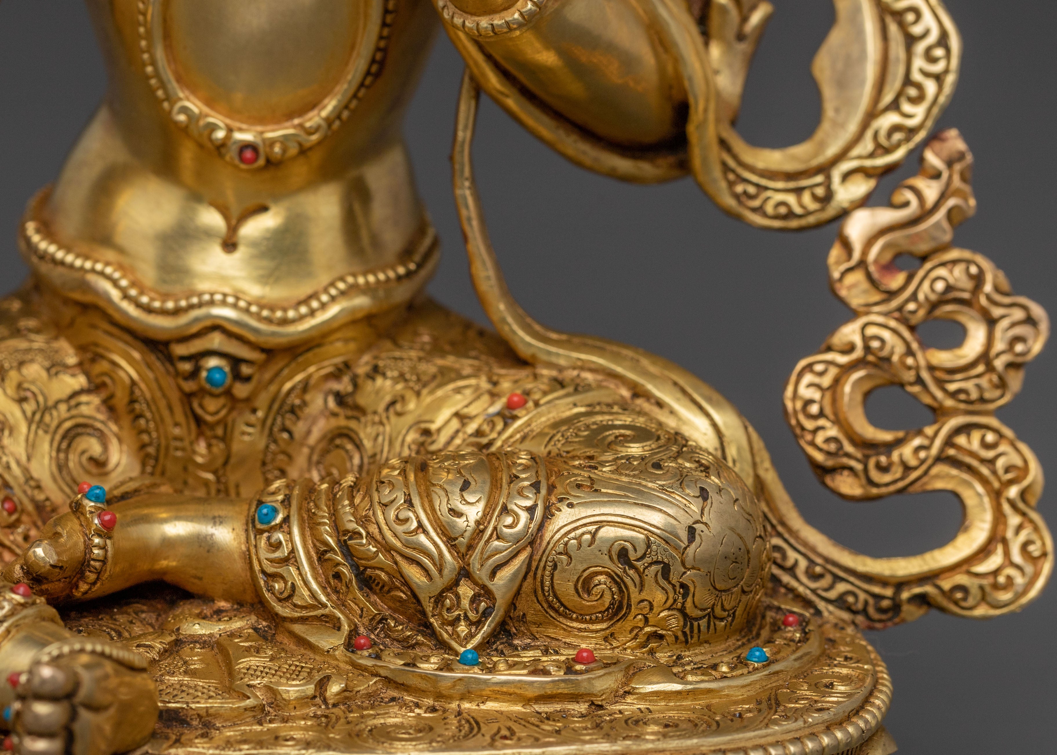 Handcrafted Statue of Green Tara – Exquisite Gilded Copper