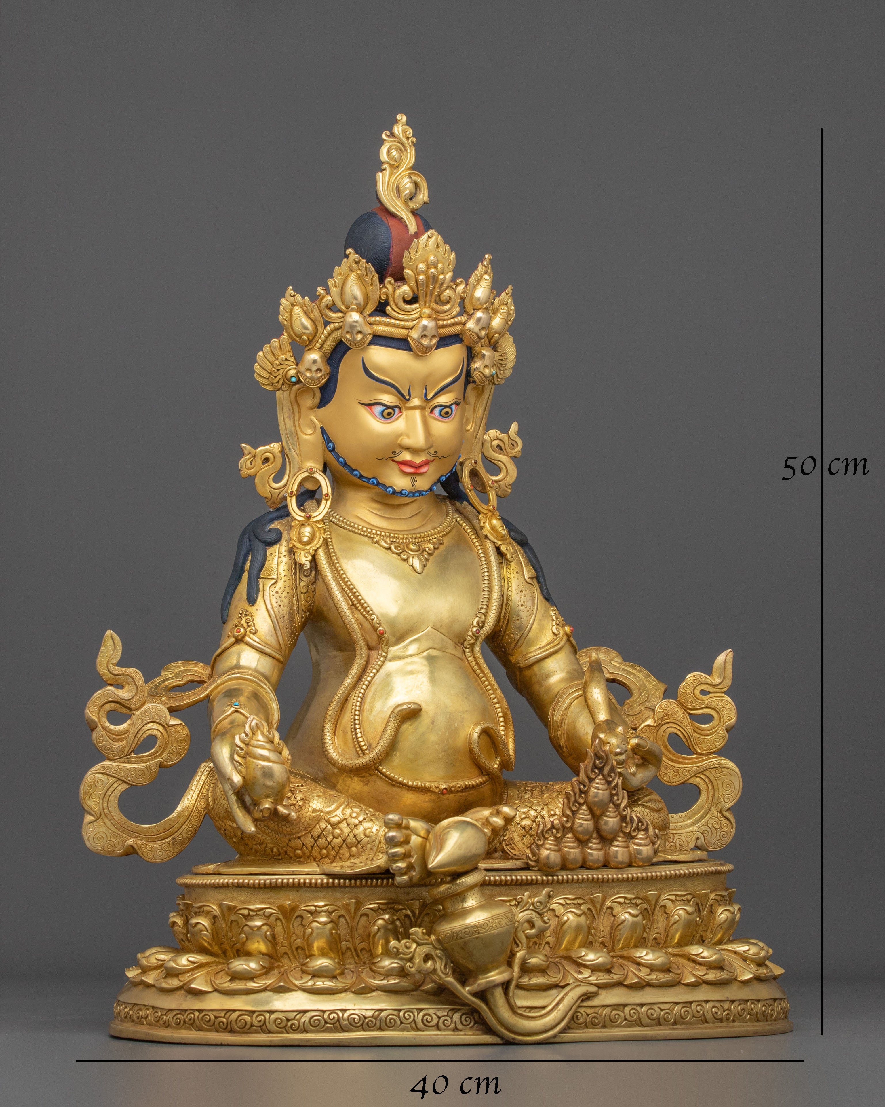 Dzambhala Sacred Statue | 24K Gold Gilded Buddhist God