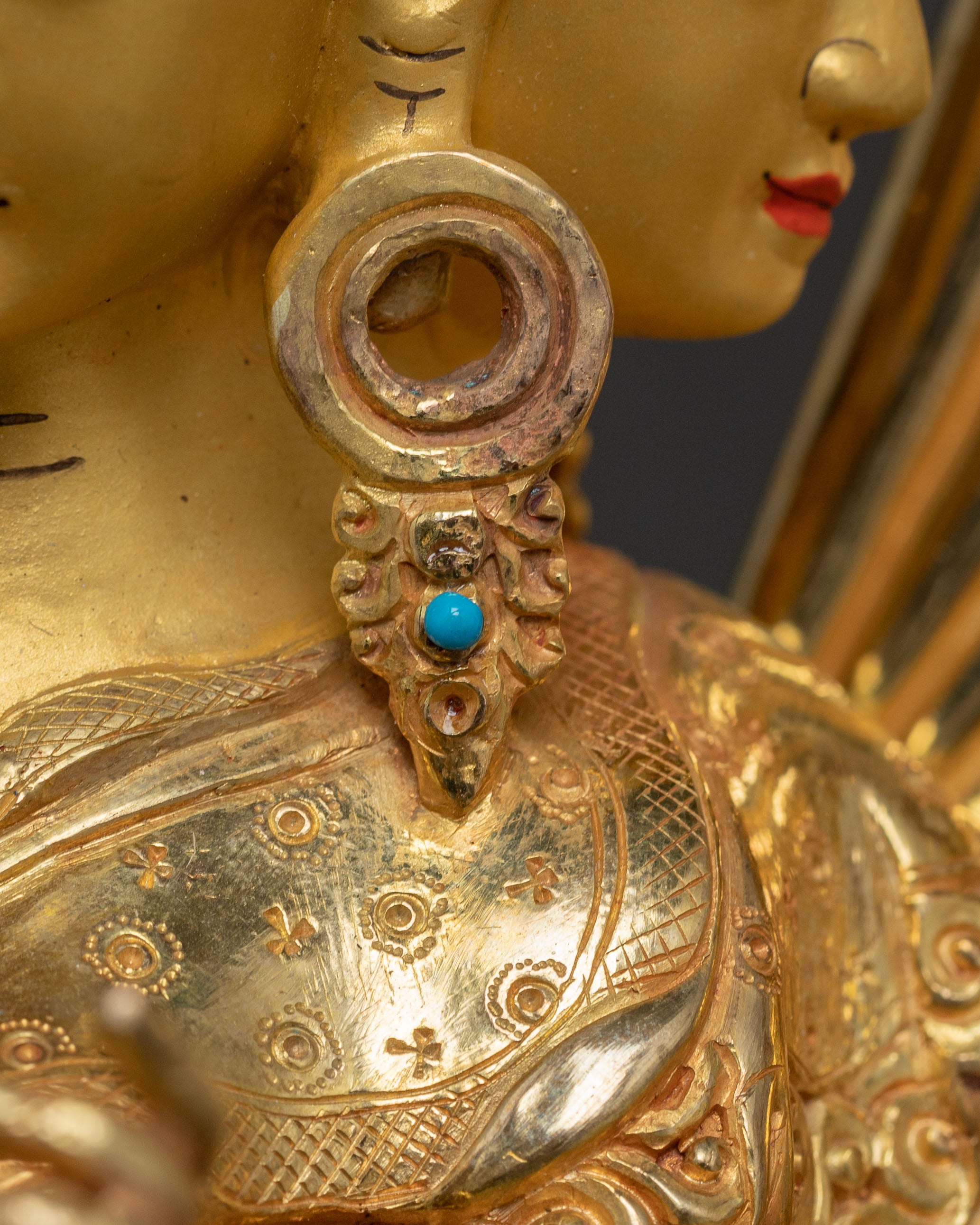 Handmade 24k Gold Glided 1000 Armed Dukar Statue