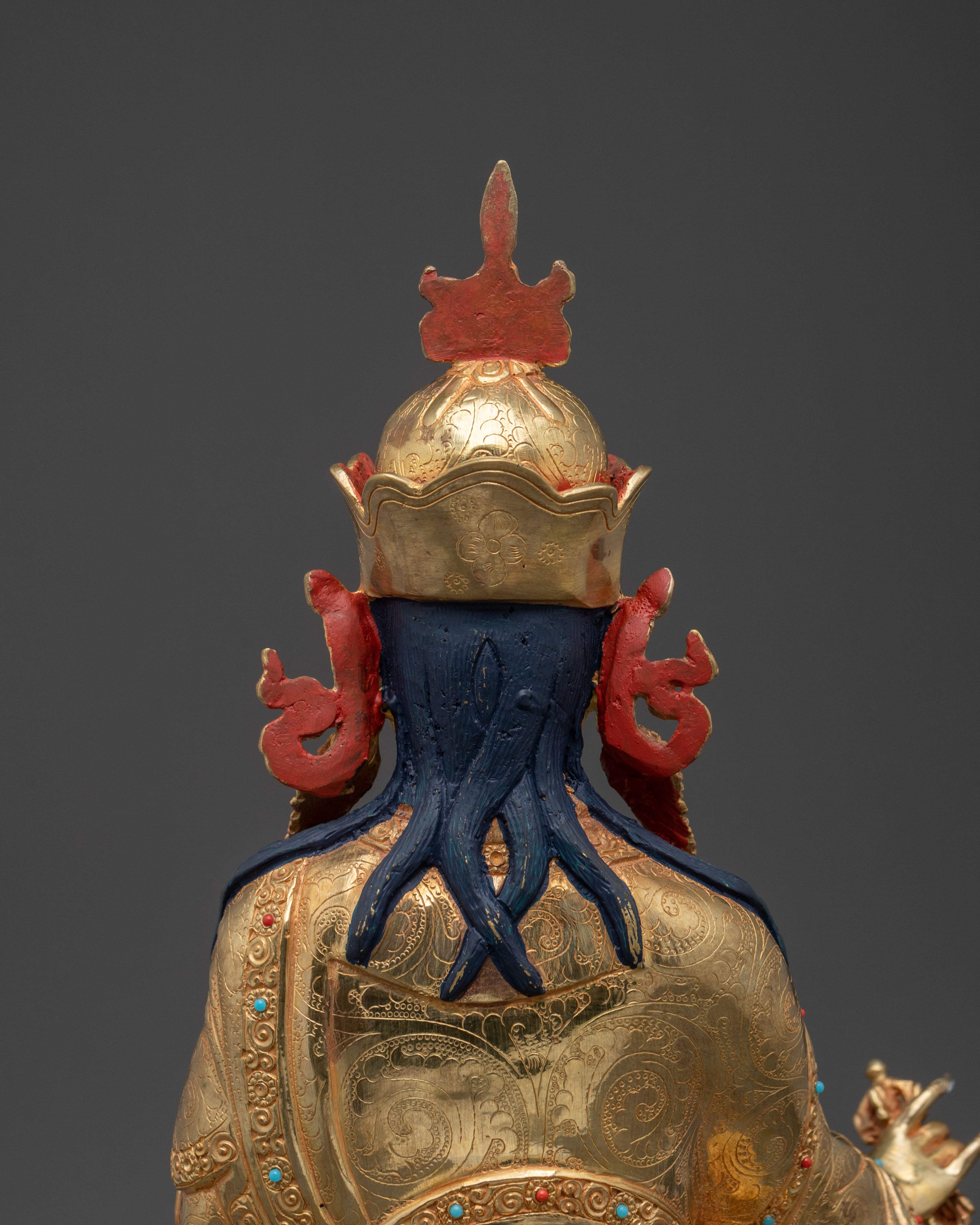 Guru Rinpoche 24K Gold Gilded Sculpture | Home Decor