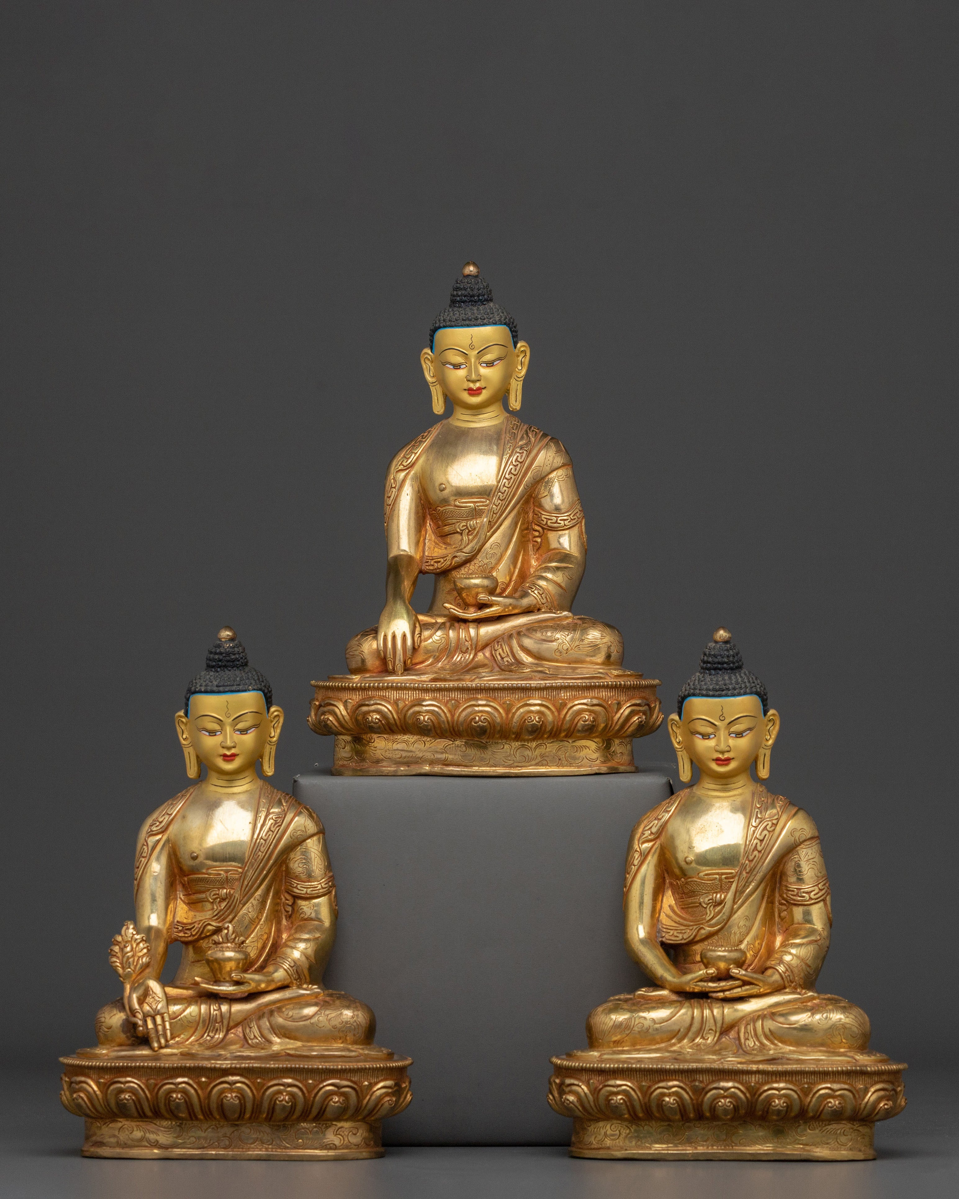 Three Buddhas Statue Set