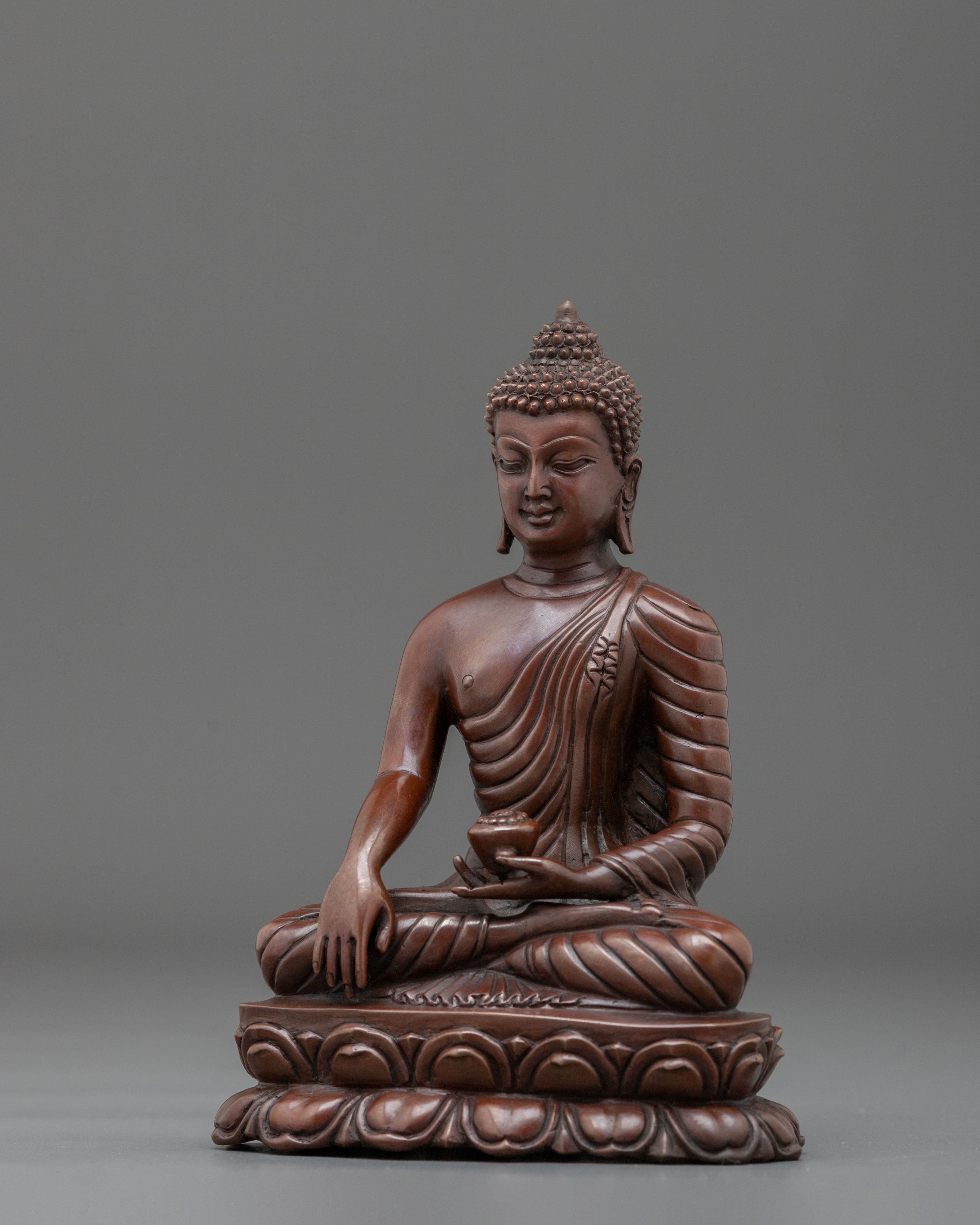 Shakyamuni Buddha Figurine | Oxidized Copper Sculpture