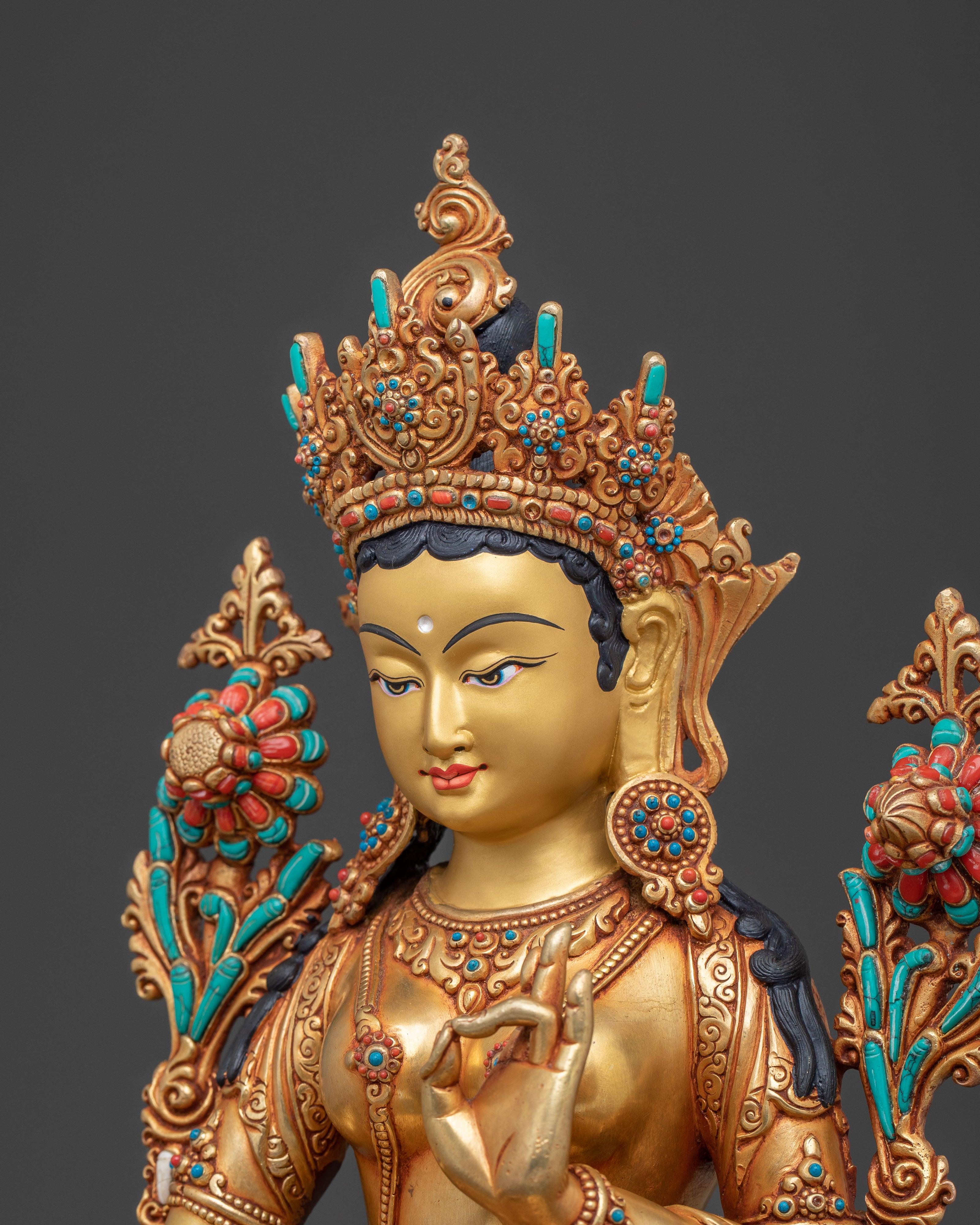 Green Tara Protector Statue | Sacred Sculpture for Spiritual Spaces