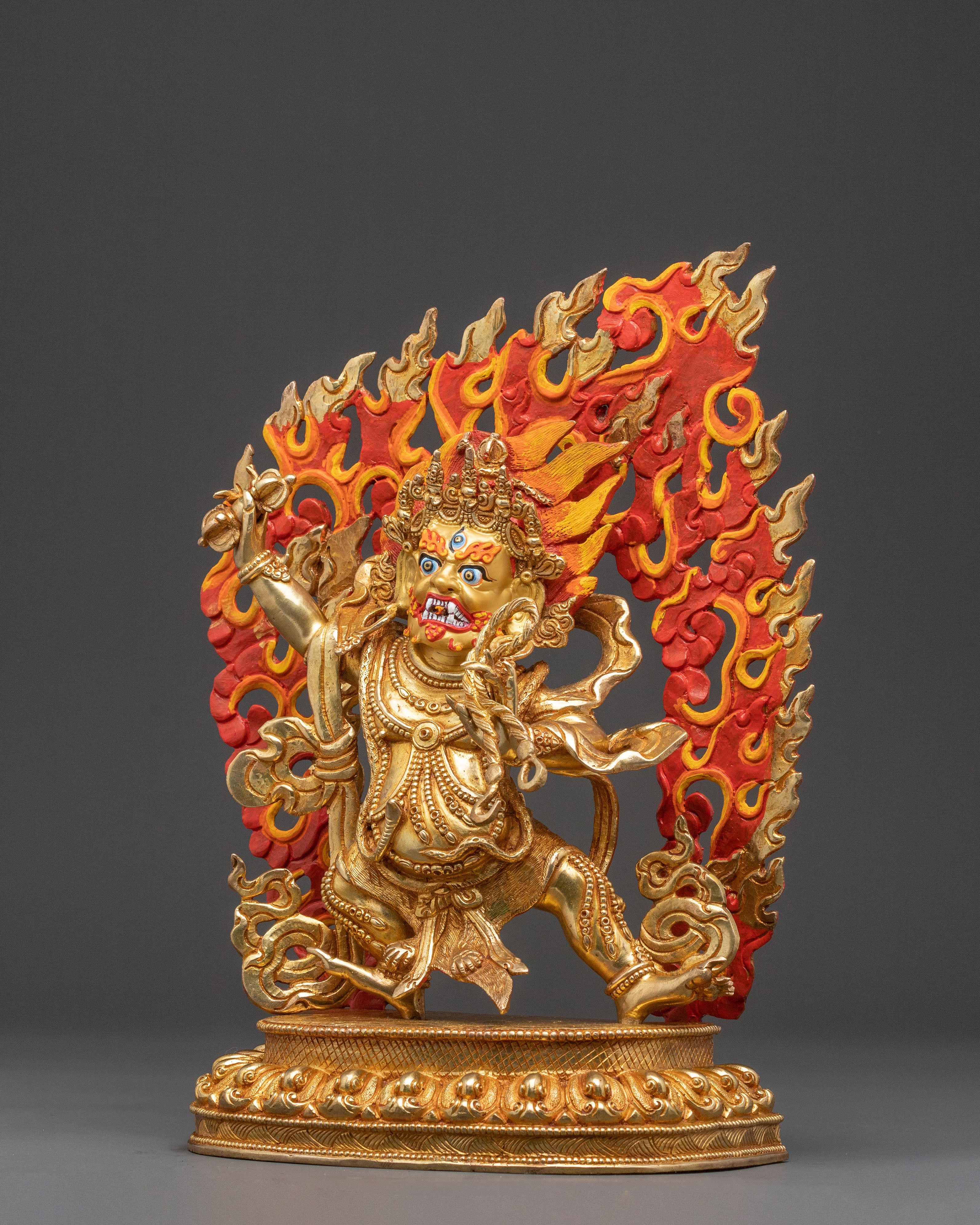 Handcrafted Vajrapani Divine Statue — 24K Gold Gilded Statue