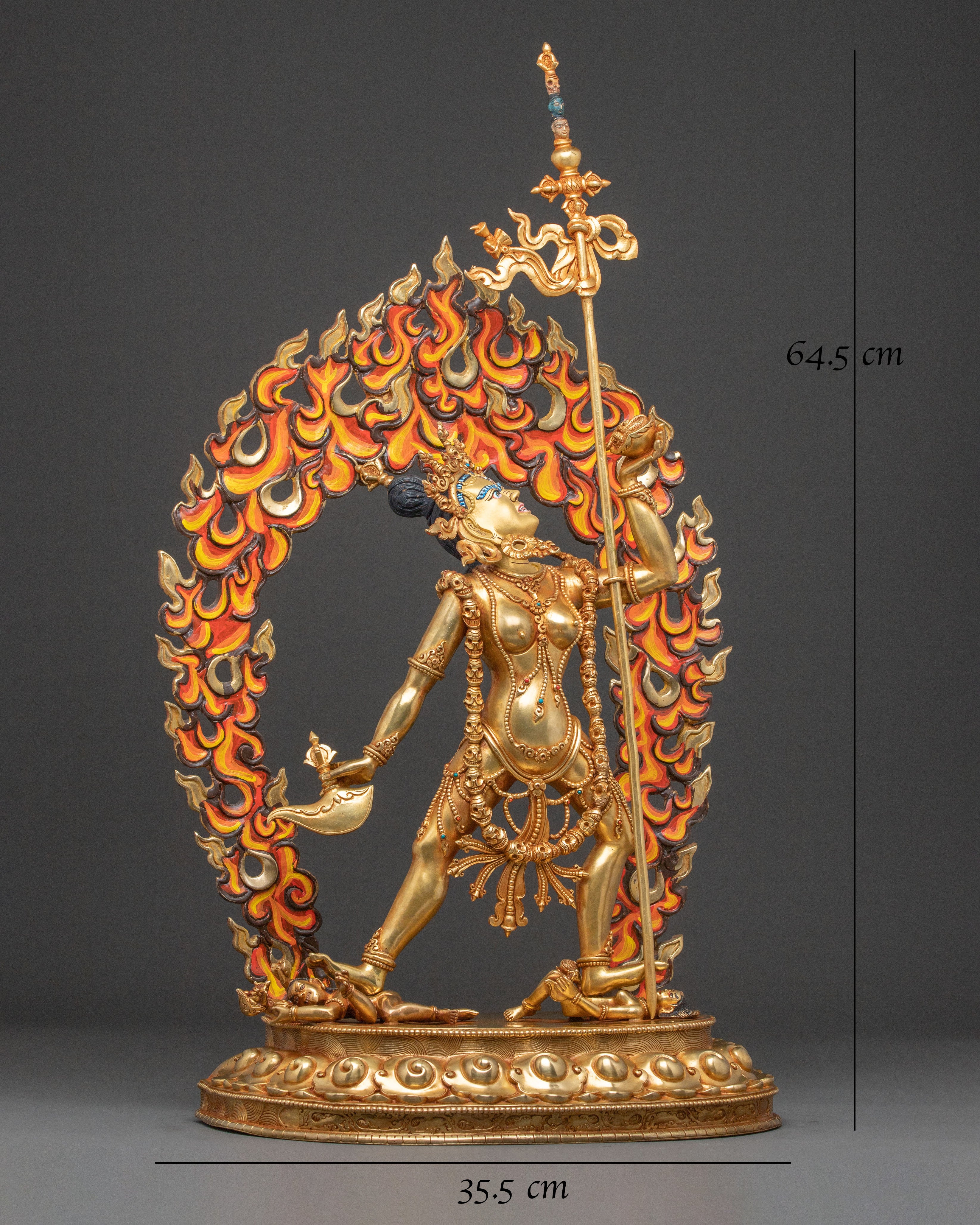 Sacred Vajrayogini Golden Statue – Radiant Himalayan Copper
