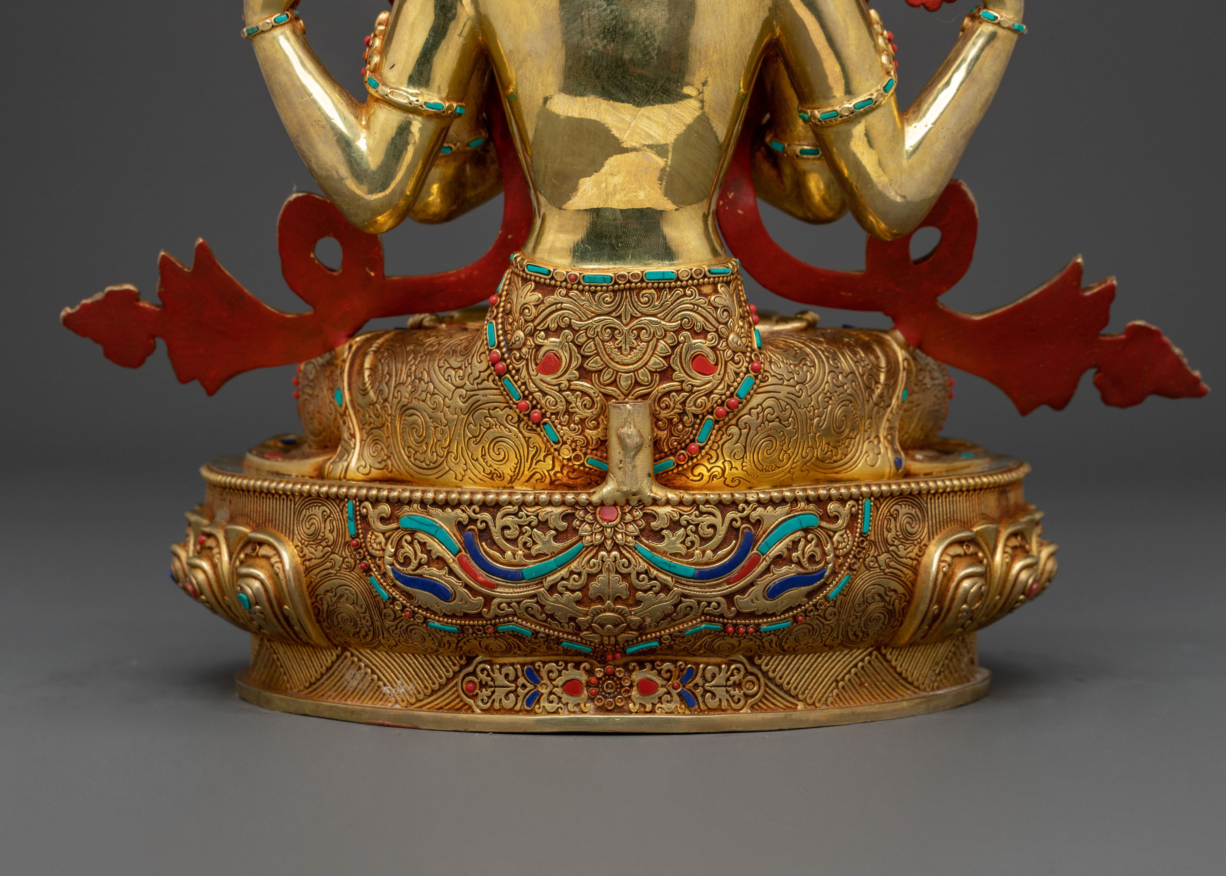Chenrezig Sacred Statue: 24K Gold Gilded Bodhisattva