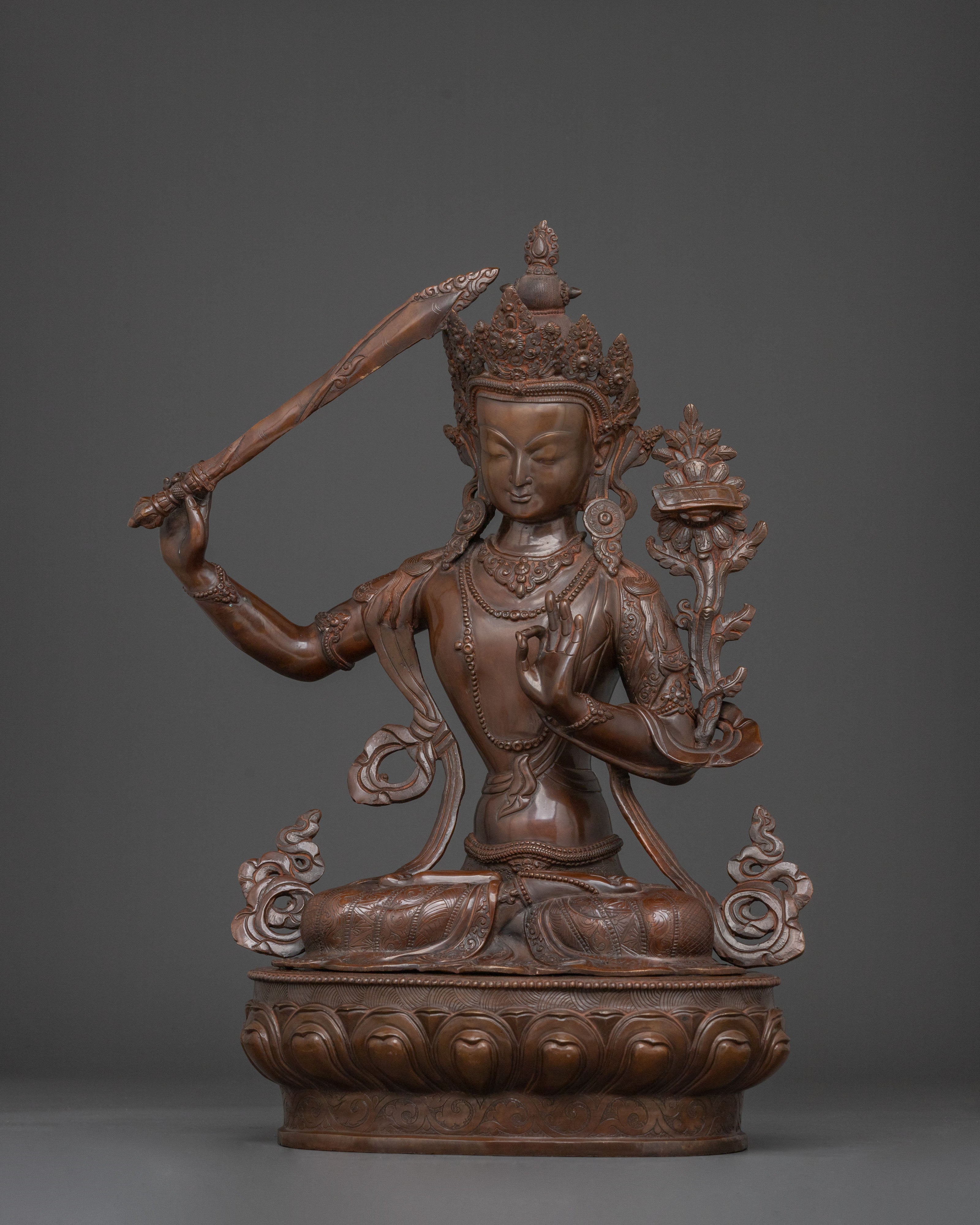Manjushri Statue of Sacred Wisdom | Meditation Altar Sculpture