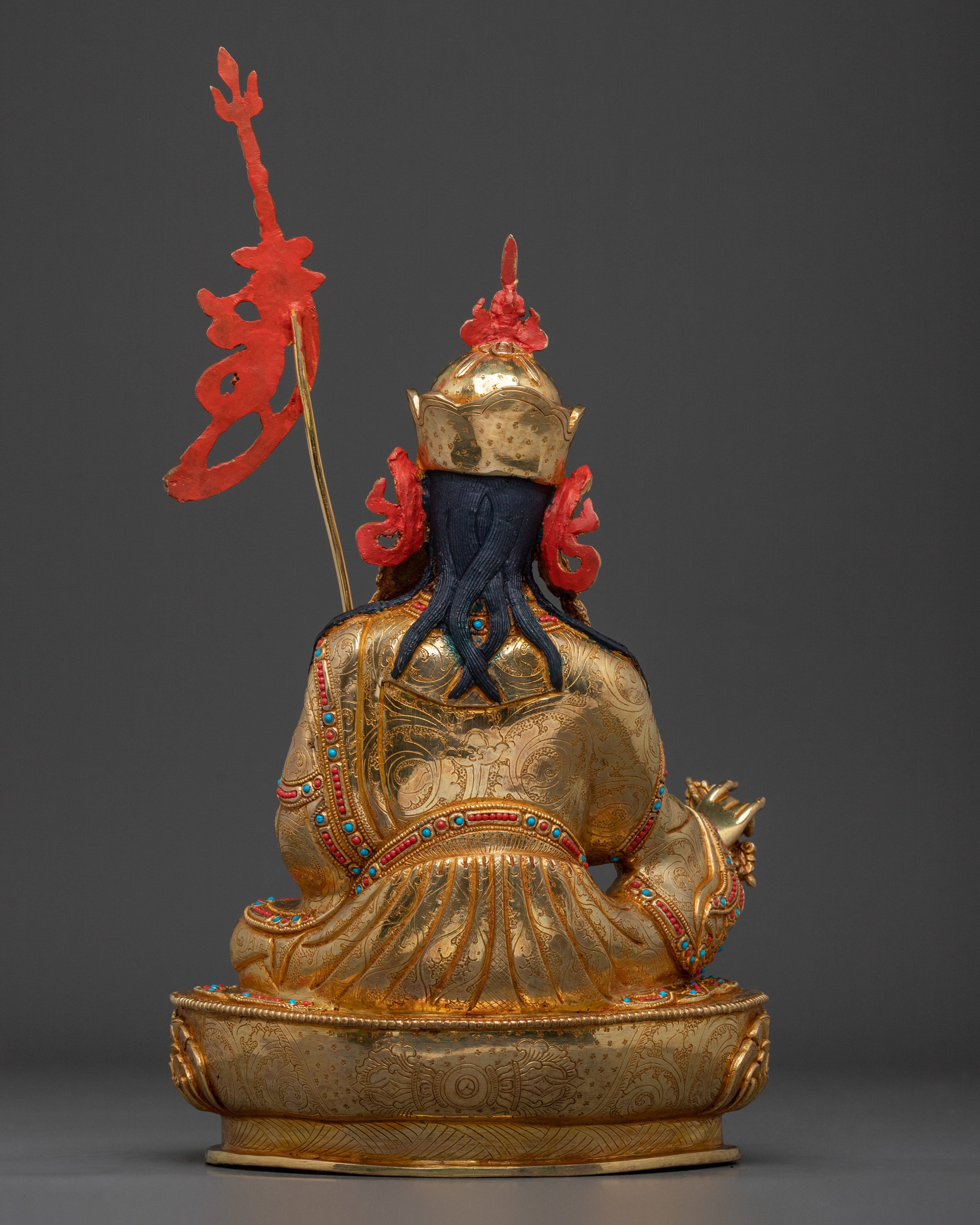 Guru Rinpoche Tibetan Figurine | 24K Gold Gilded Statue
