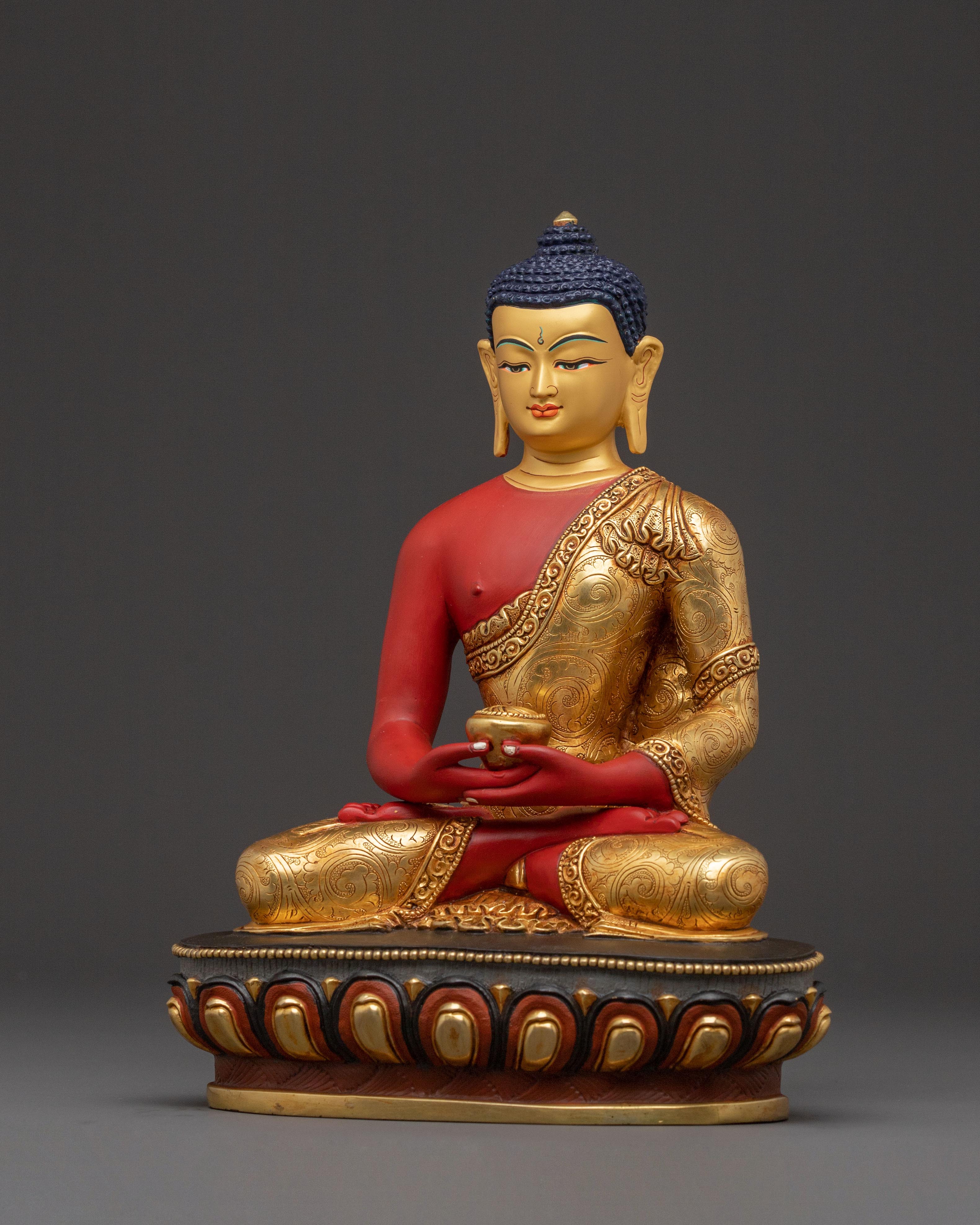 Amitabha Buddha - Radiant Golden Sculpture