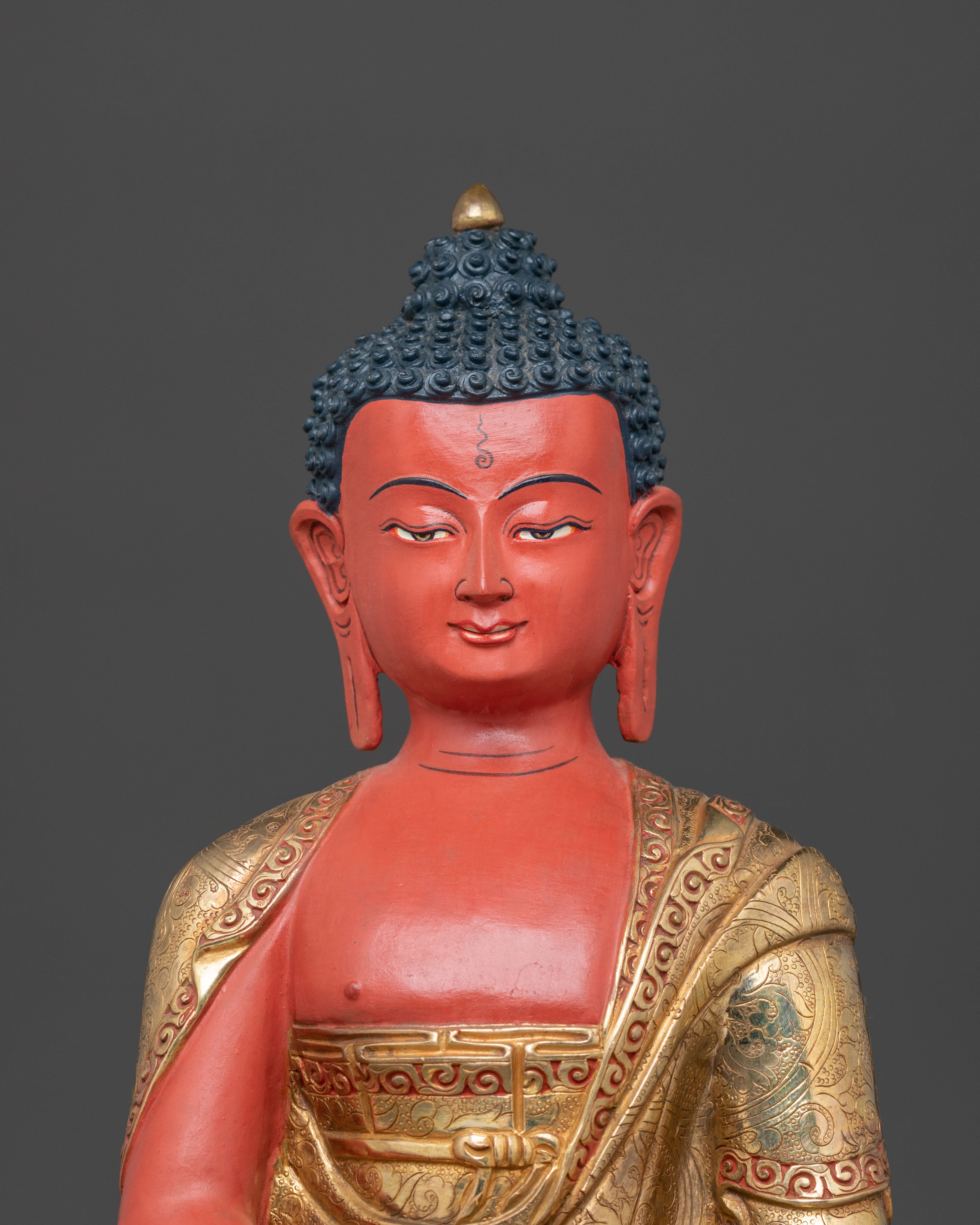 Handcrafted Copper Statue of Amitabha Buddha: Serene Devotional Art