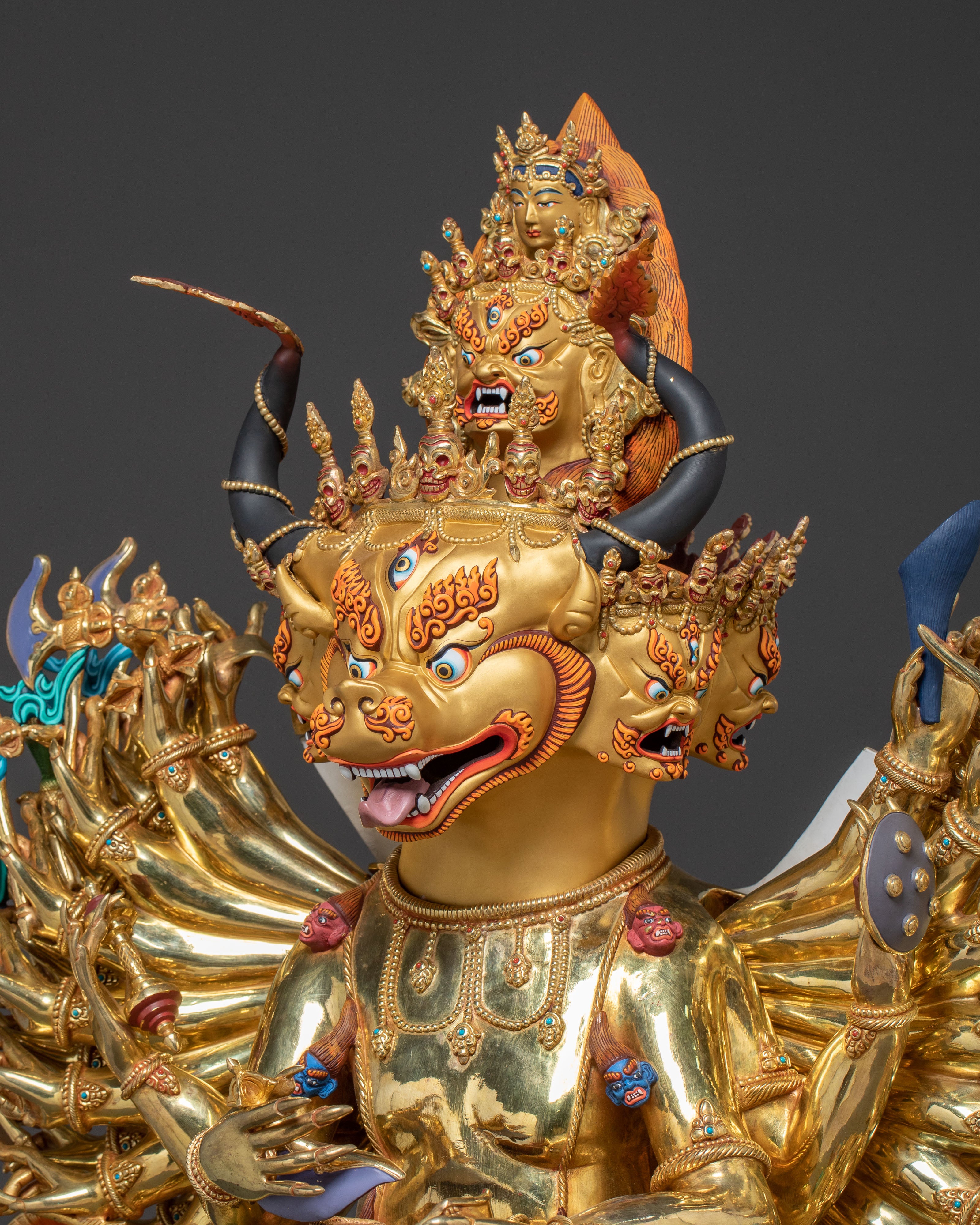 Formidable Yamantaka Spiritual Statue | 24k Gold Gilded