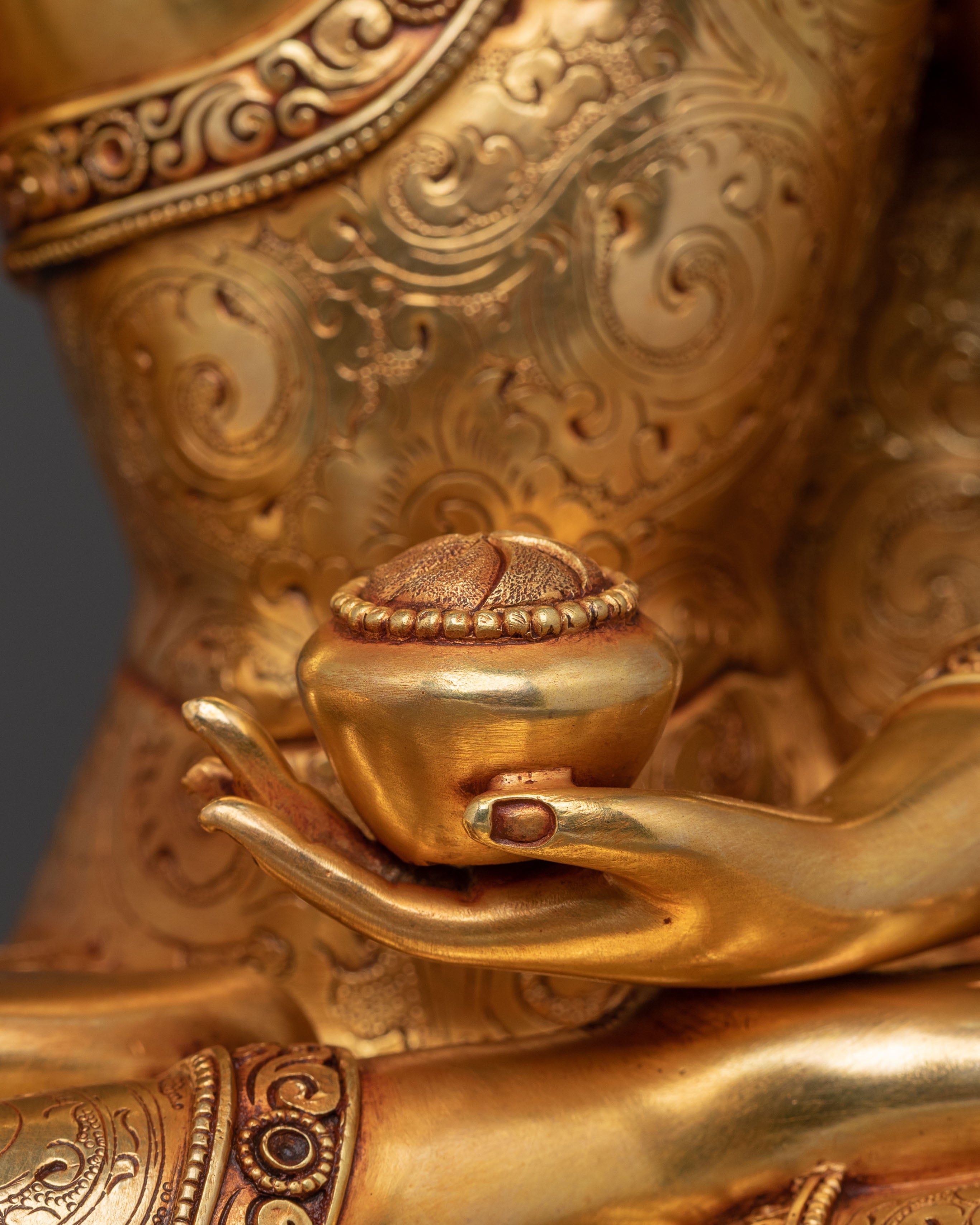 Shakyamuni Buddha Statue | Handcrafted 24K Gold Gilded Sculpture
