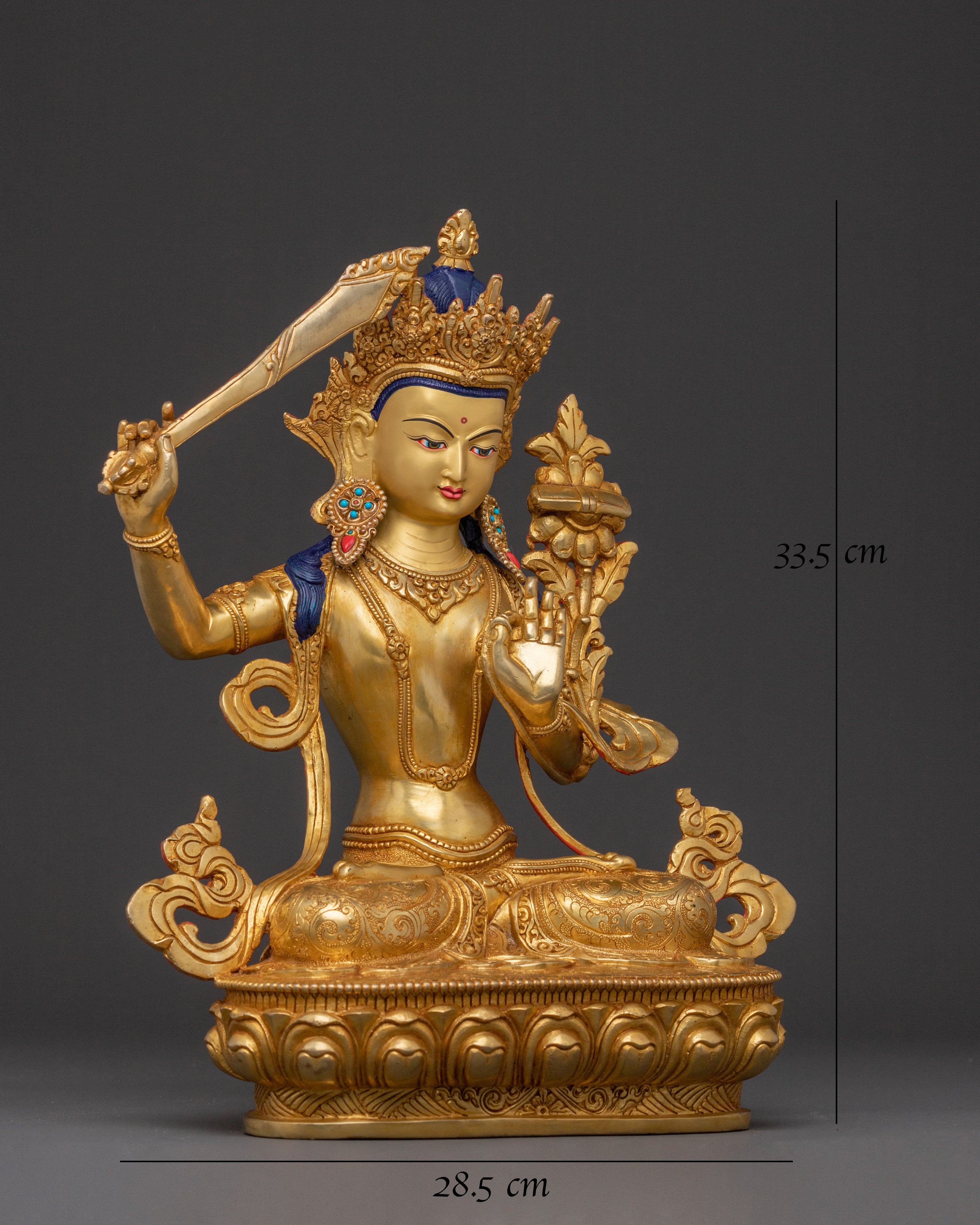 Bodhisattva Manjushri Statue of Wisdom | Sacred Meditation Home Decor