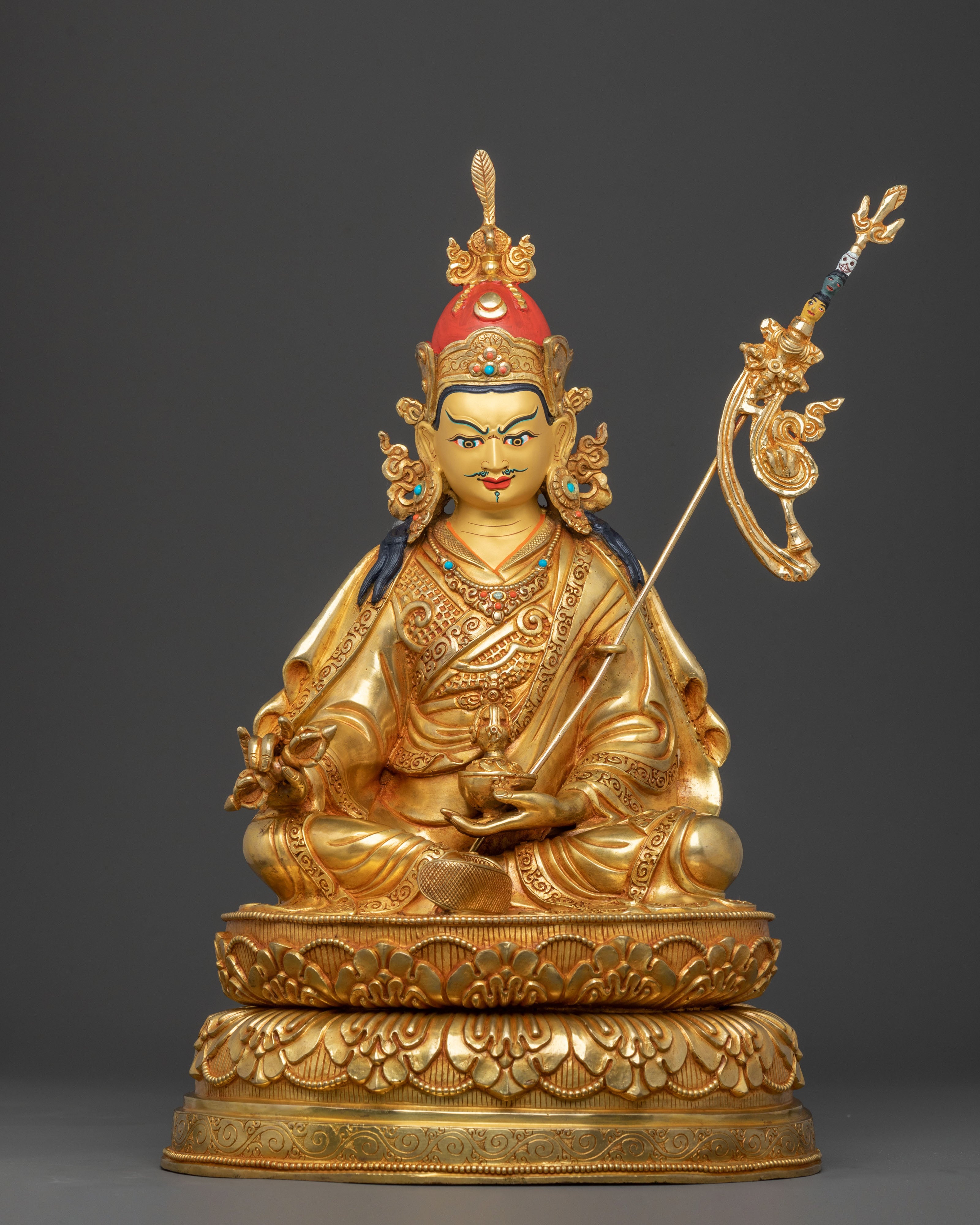 Guru Rinpoche 24K Gold Gilded Divine Sculpture