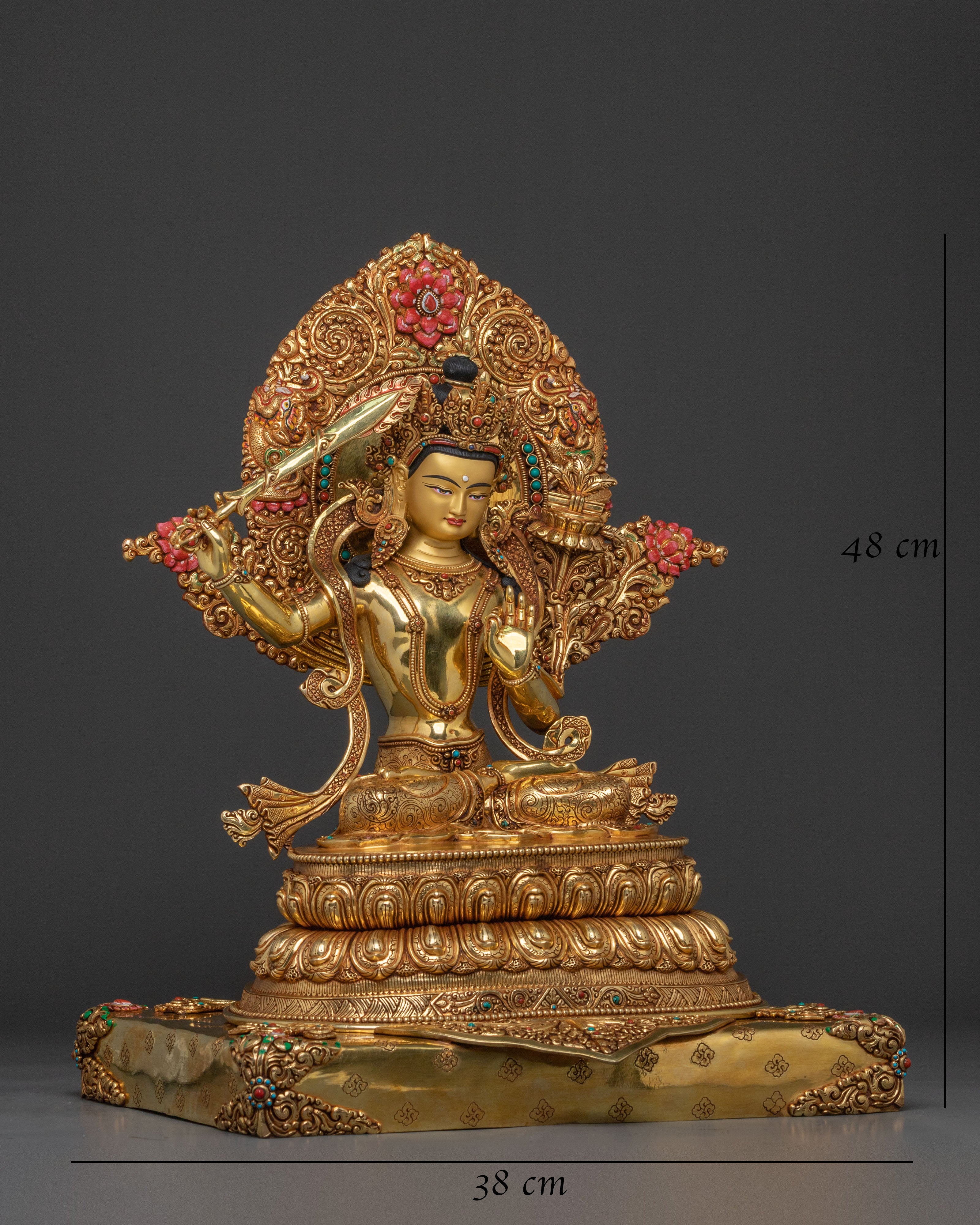 Spiritual Manjushri Statue | Buddhist Altar Sculpture