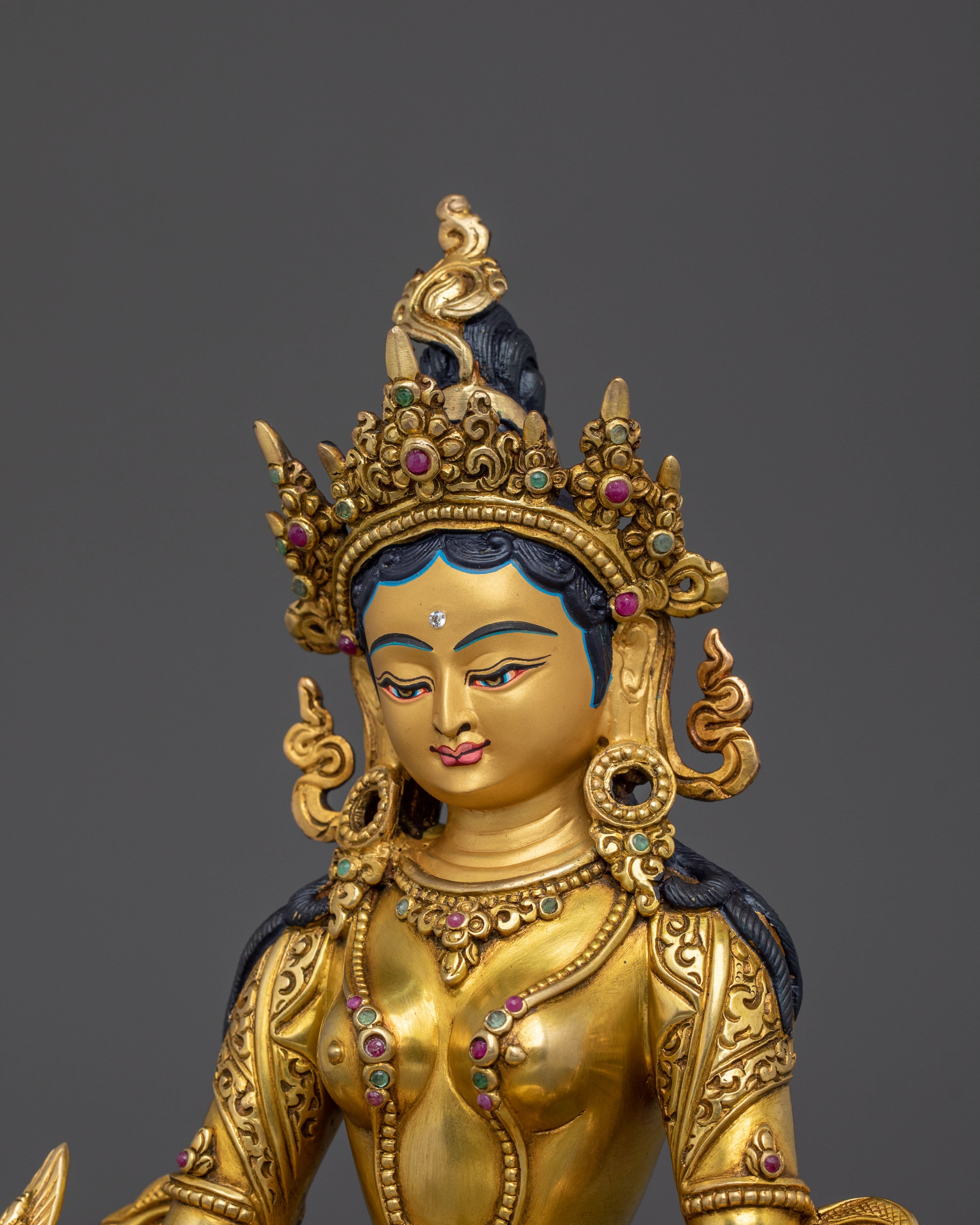 Hand Carved Kshitigarbha Statue | Meditation Altar Decoration