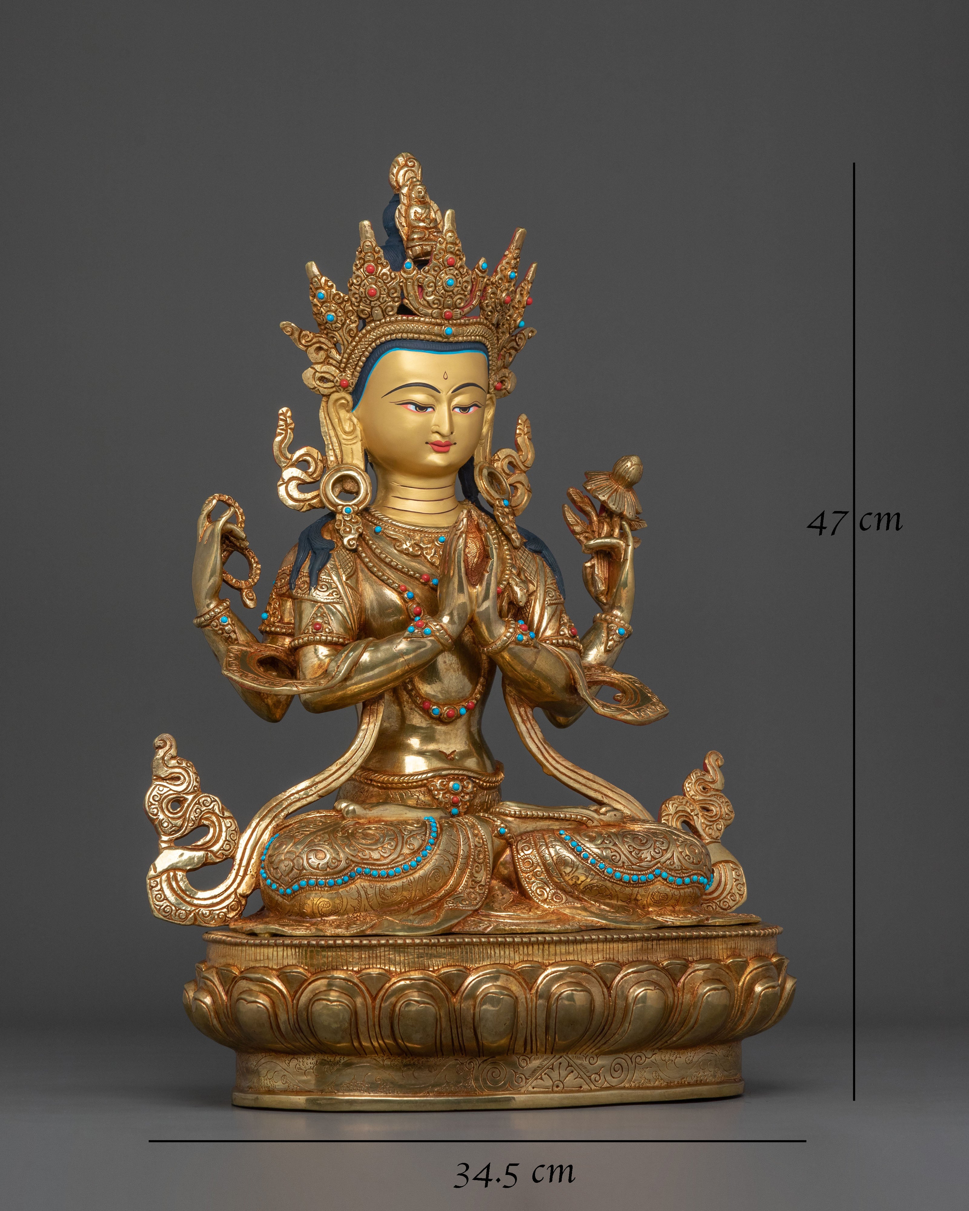 Four Armed Chenrezig Spiritual Figurine | Home Decor
