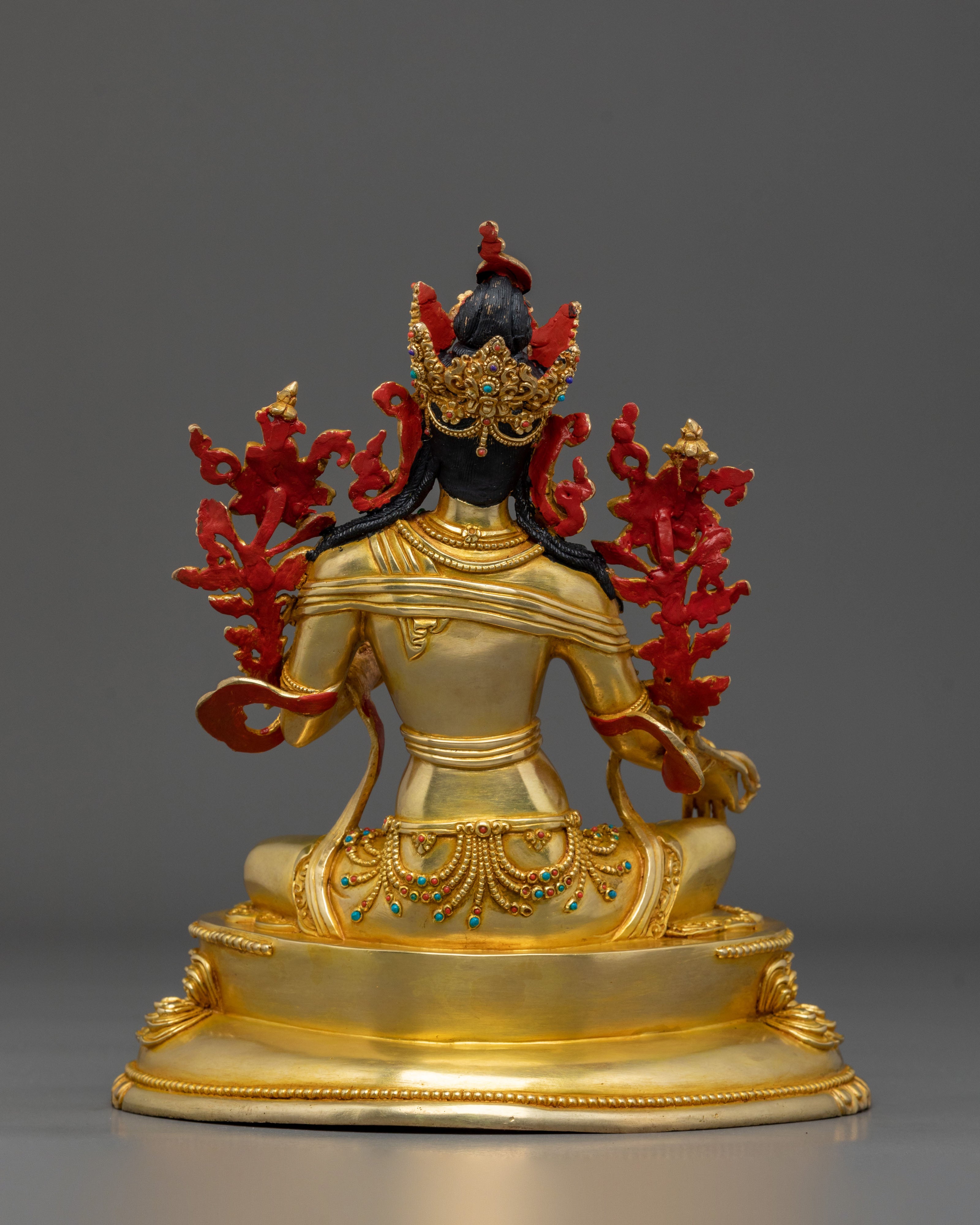 Green Tara Golden Statue | Tibetan Buddhist Icon