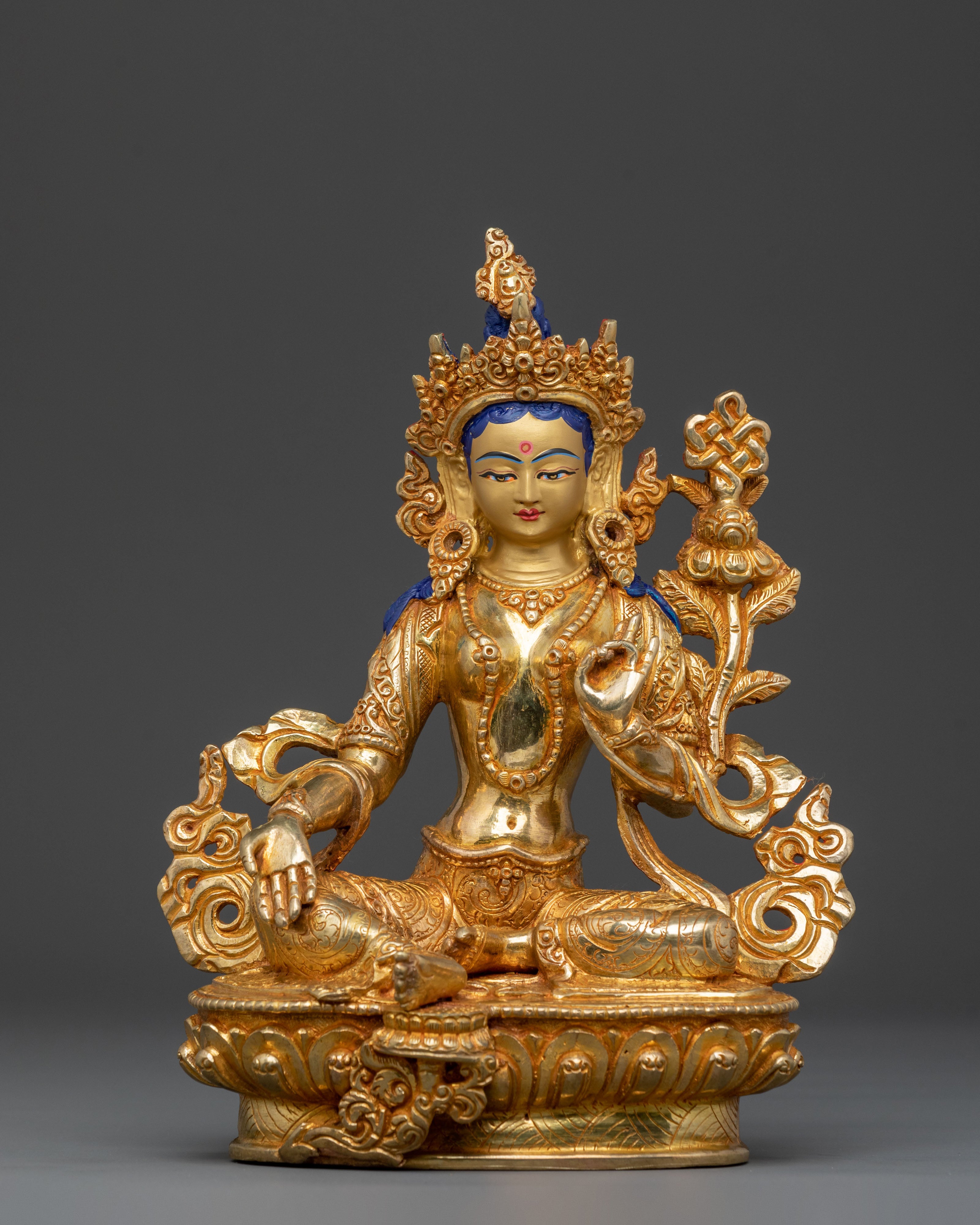 21 Tara: Handcrafted 24K Gold Gilded Statue Set
