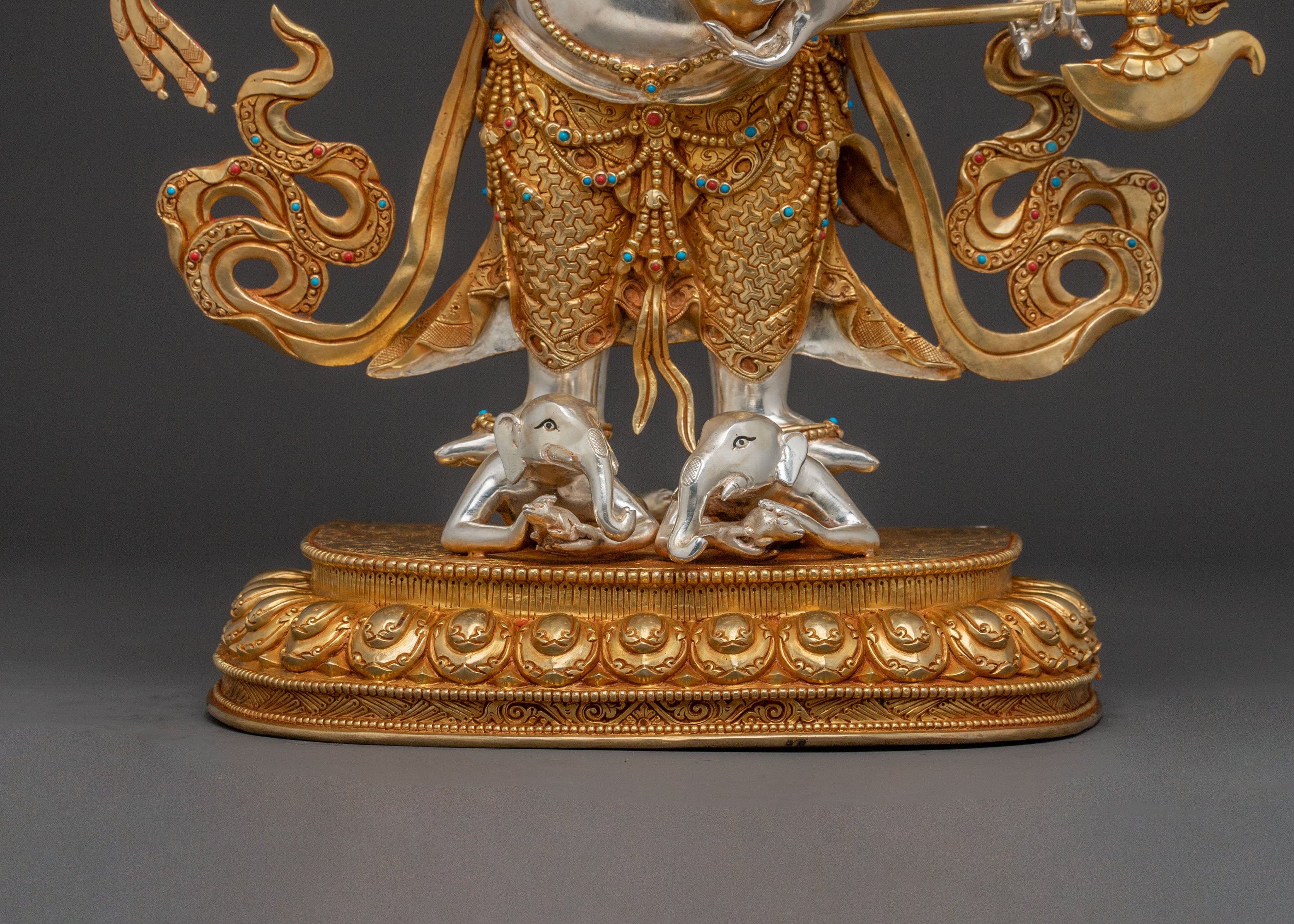 White Mahakala Statue Protector of Prosperity