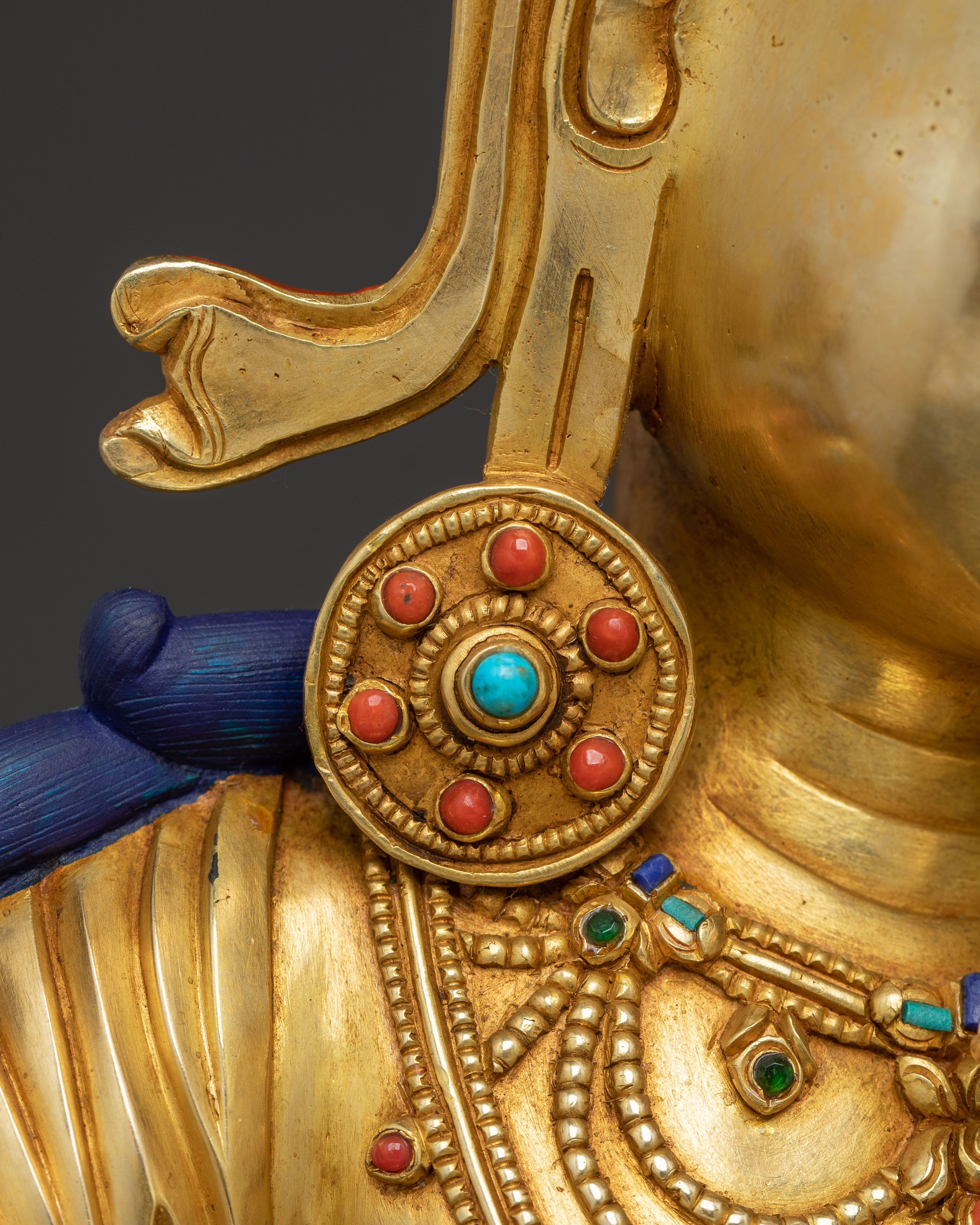 Handcrafted Golden Statue of Cakravarticintamani Avalokitesvara