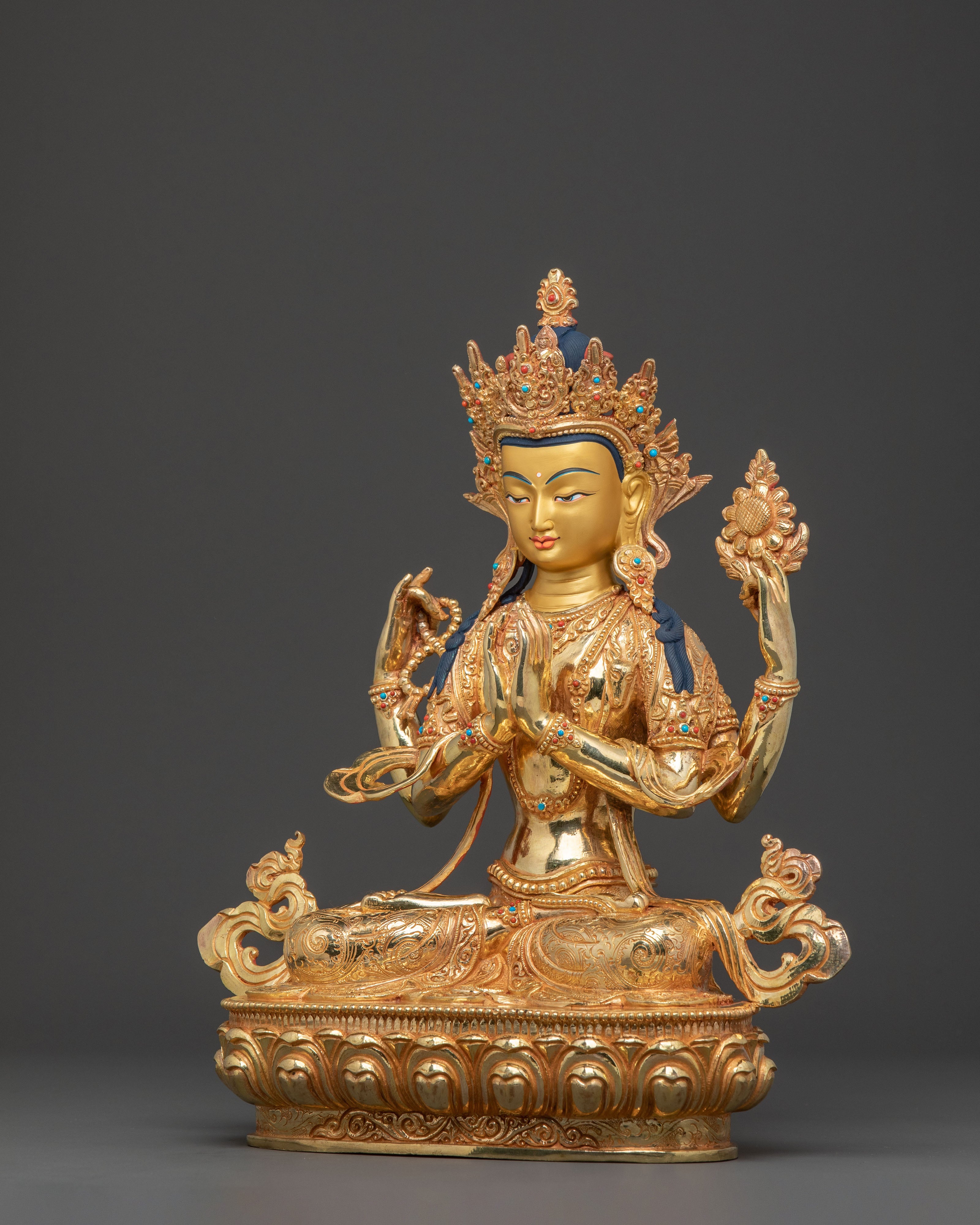 Handcrafted Chenrezig Spiritual Statue for Compassion