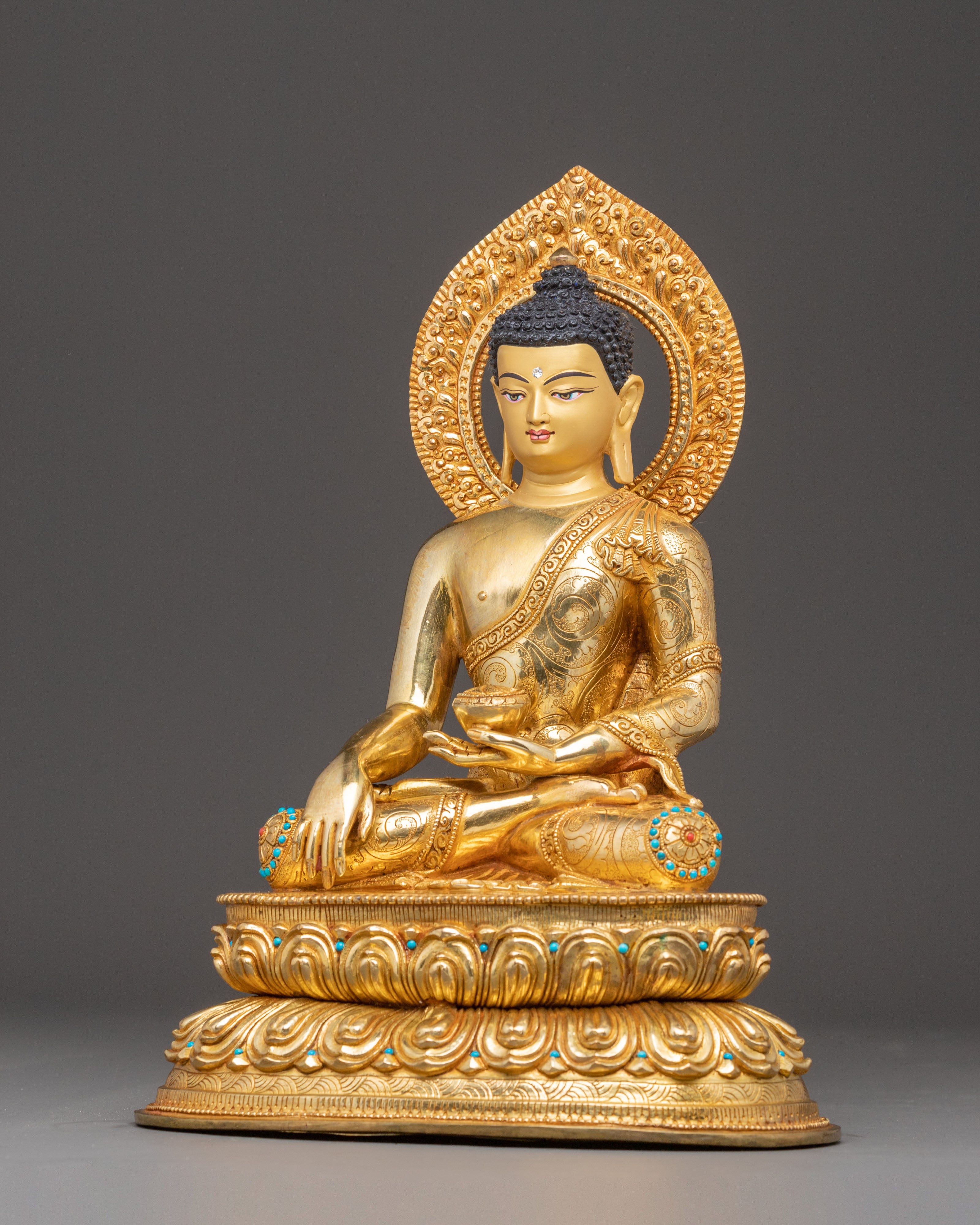 Handcrafted Radiant Shakyamuni Buddha Art | Peaceful Dharma Icon