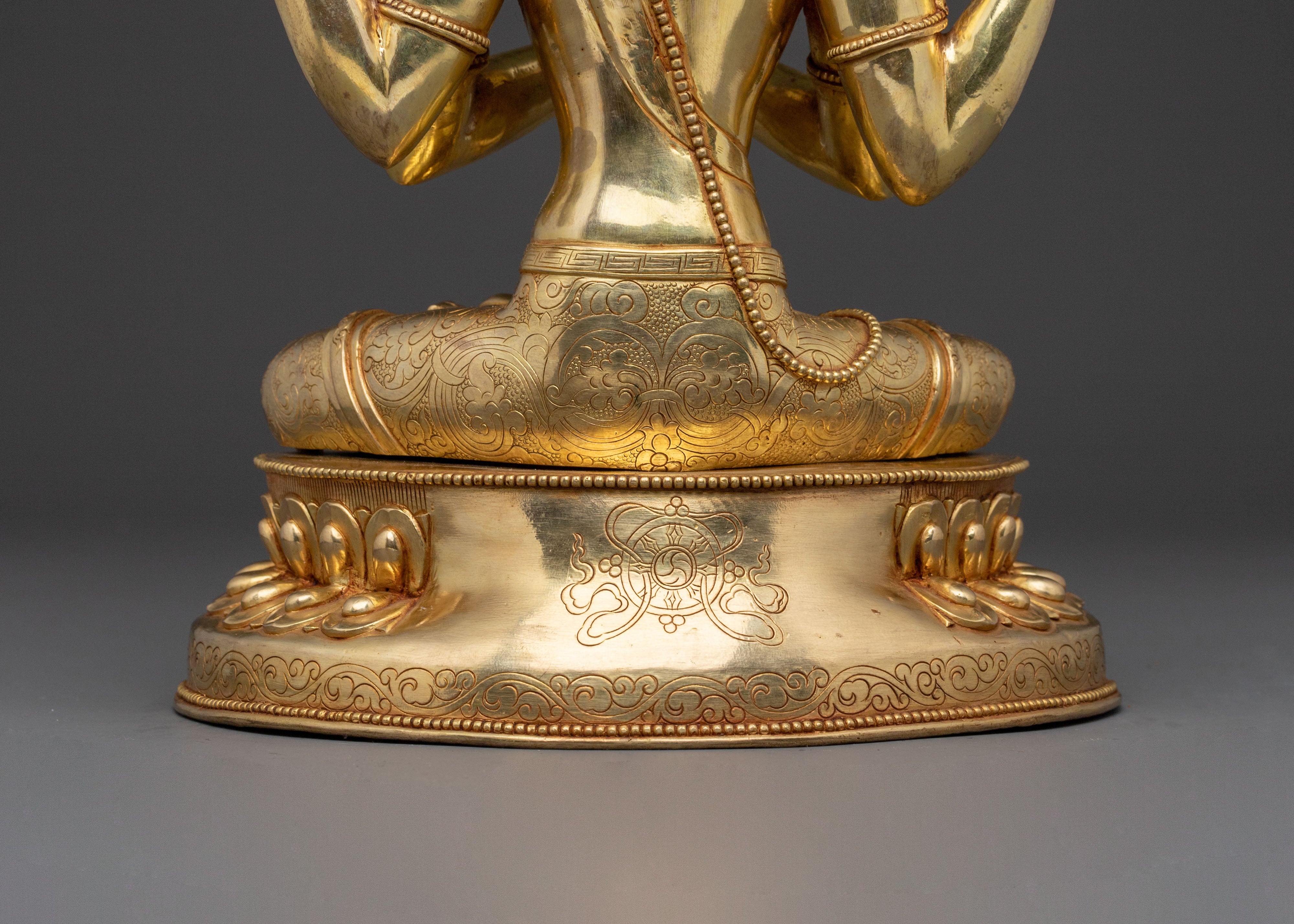 Handcrafted Divine Chenrezig Sculpture | Tibetan Sacred Sculpture