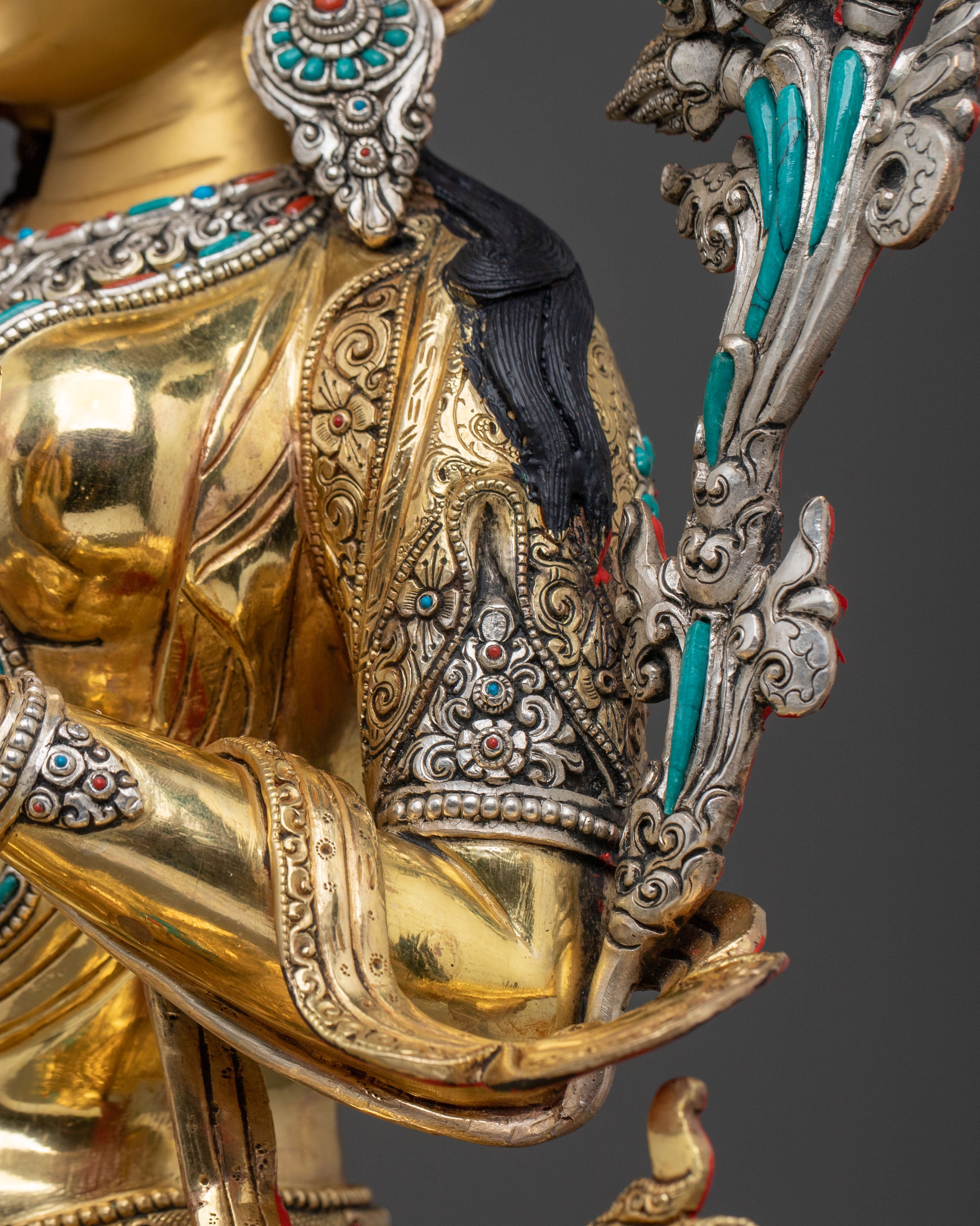 A Radiant Hand Carved Goddess Green Tara Statue