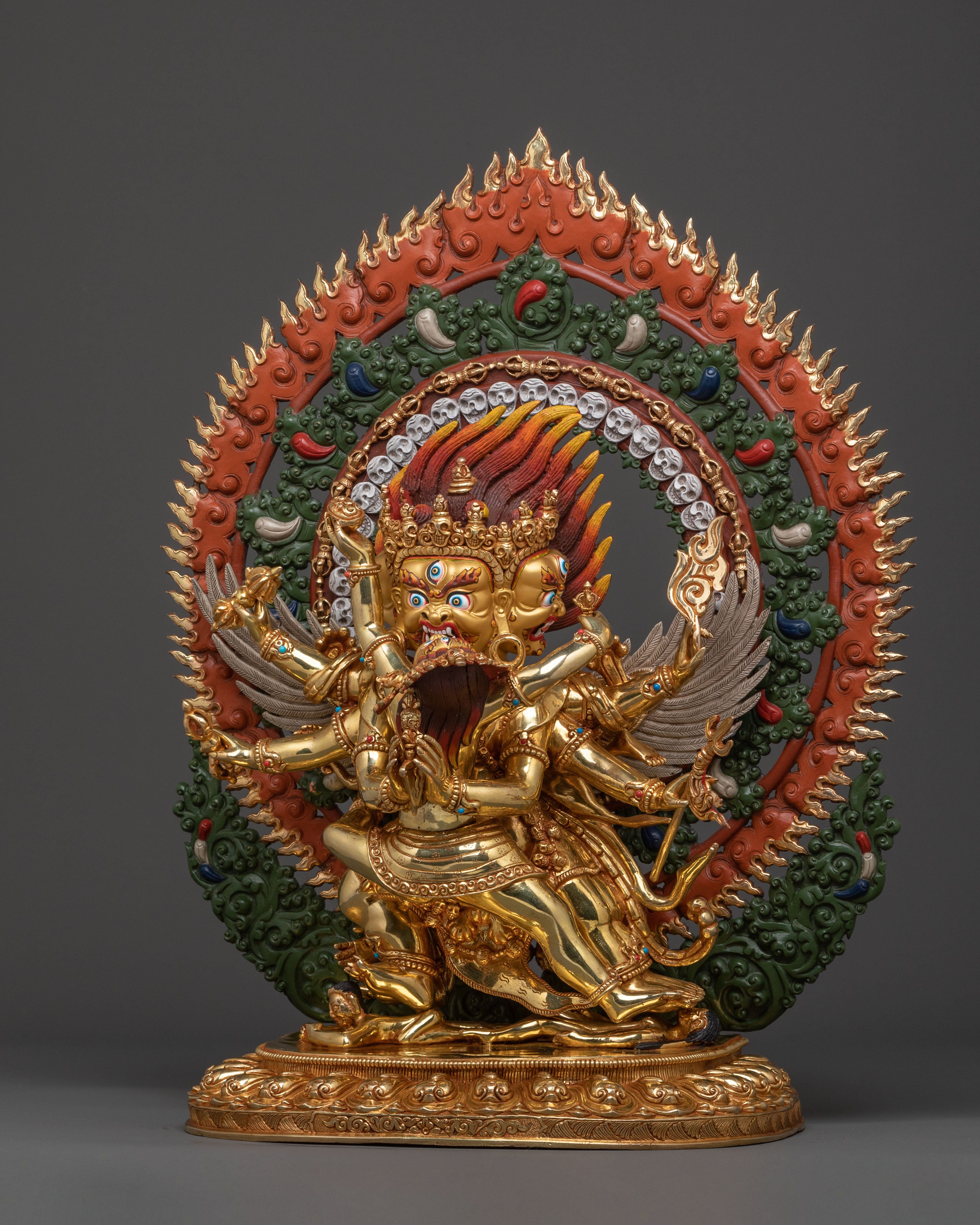 Vajrakilaya: 24K Gold Gilded Sacred Protector Statue