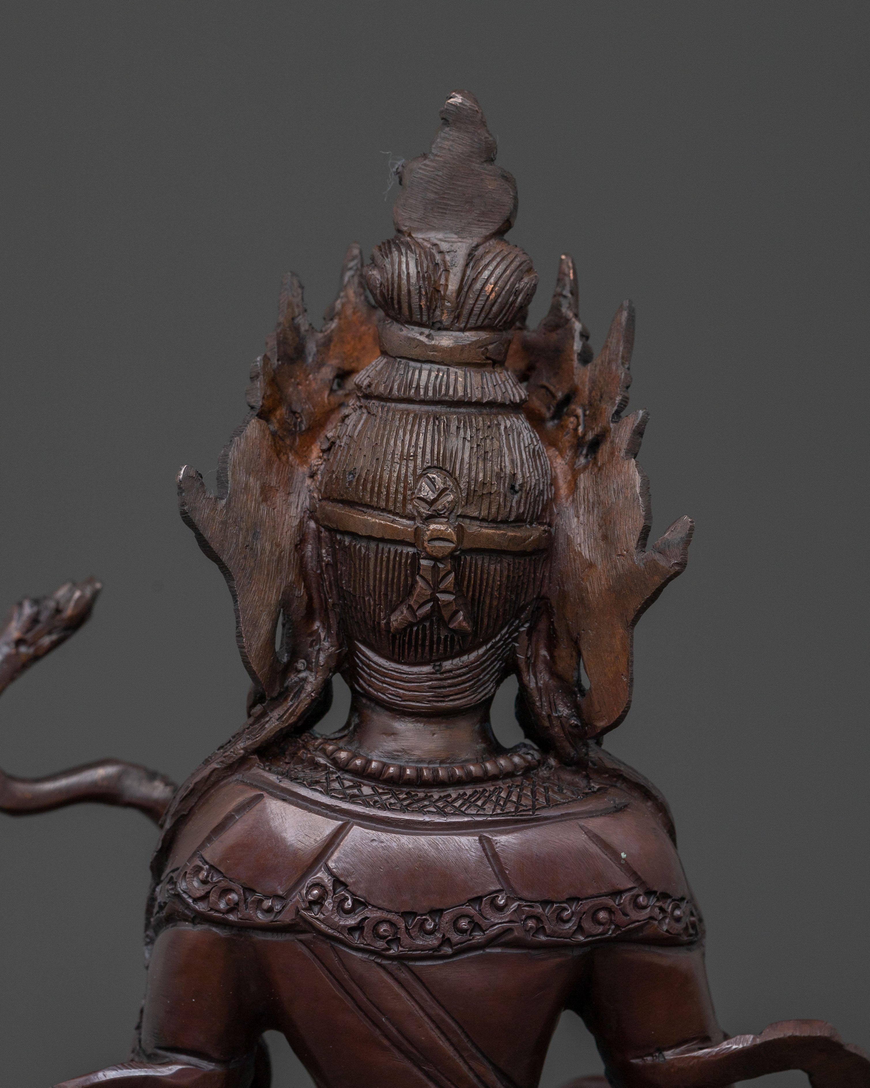 Saraswati Devi: Oxidized Copper Sacred Statue