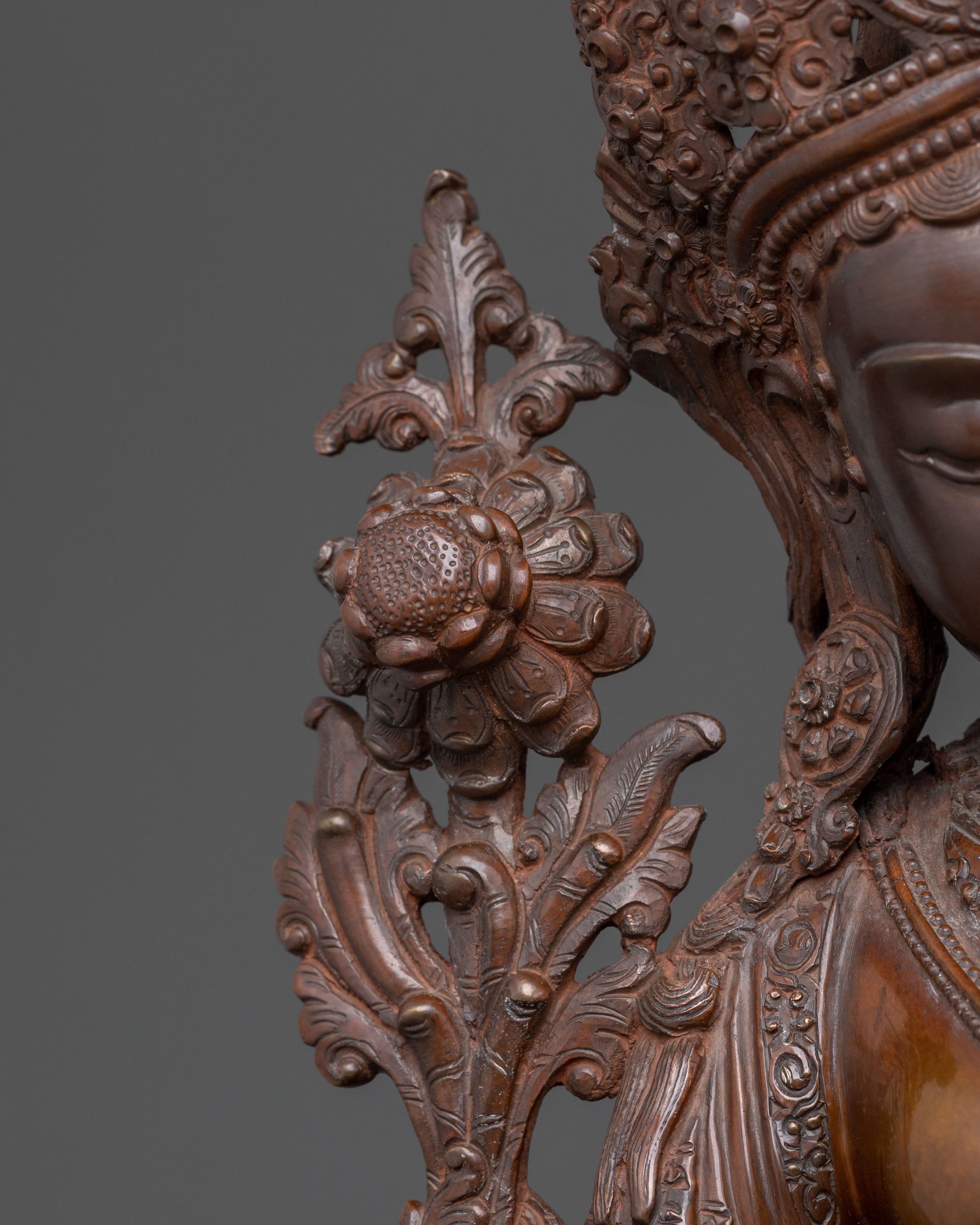 Green Tara: Oxidized Copper Meditation Statue