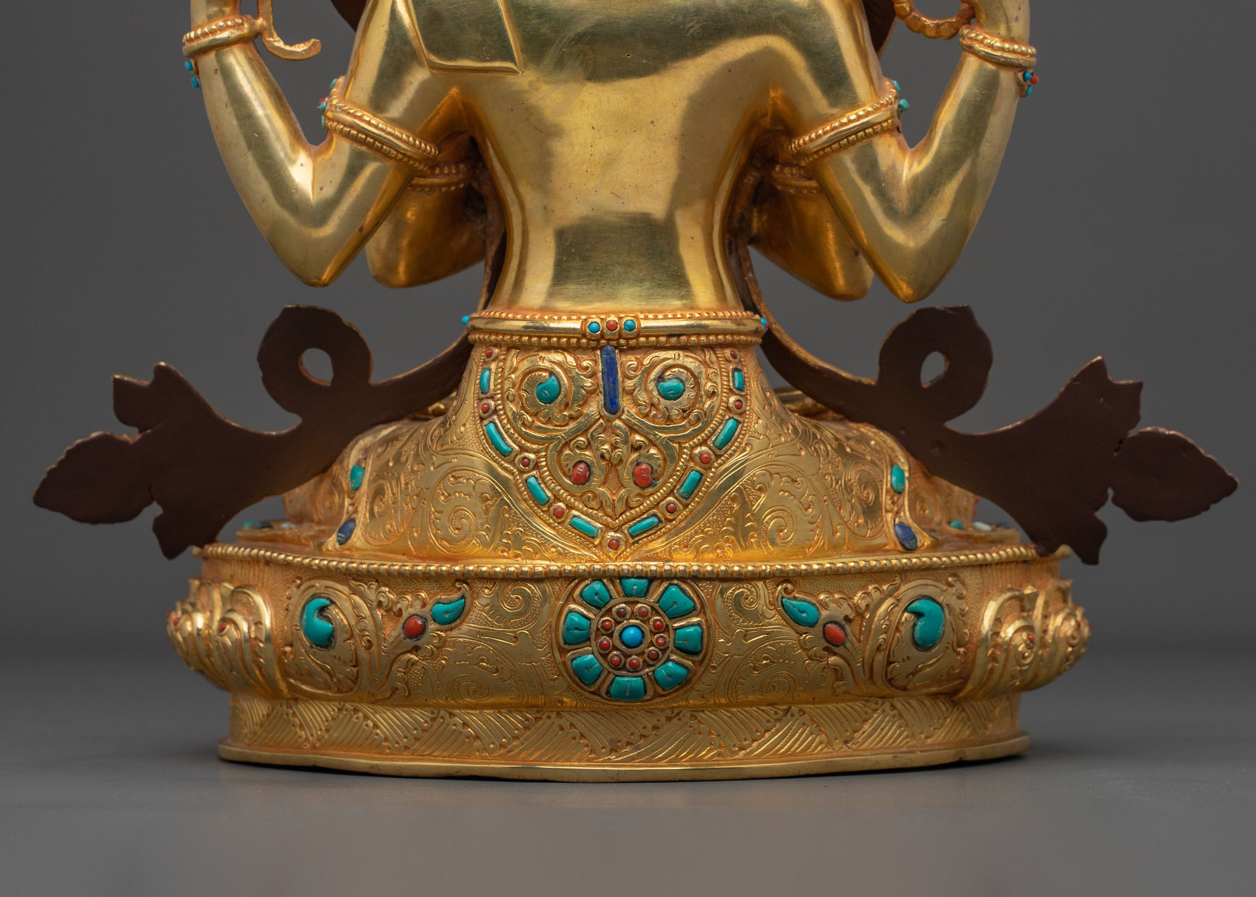 Handmade Four Armed Chenrezig Sculpture | Home Decor
