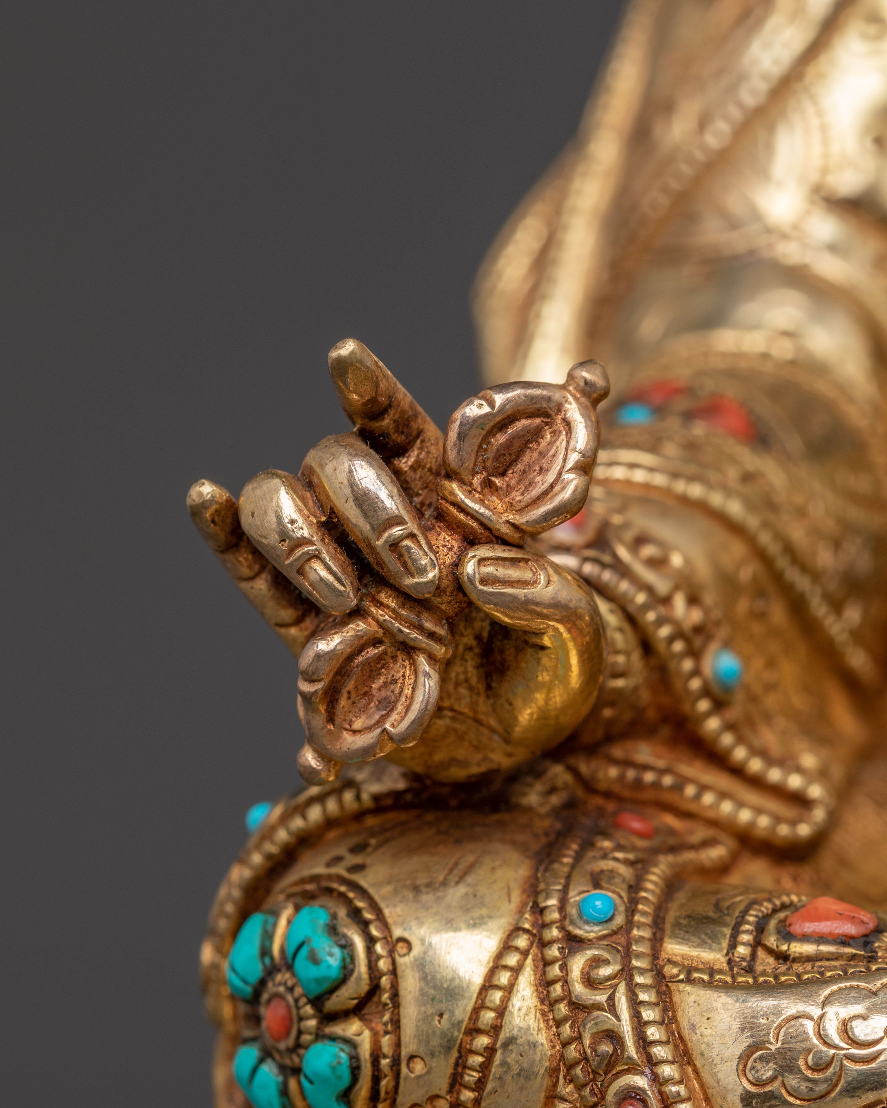 Guru Rinpoche Blessing Statue | Handcrafted 24K Gold Gilded