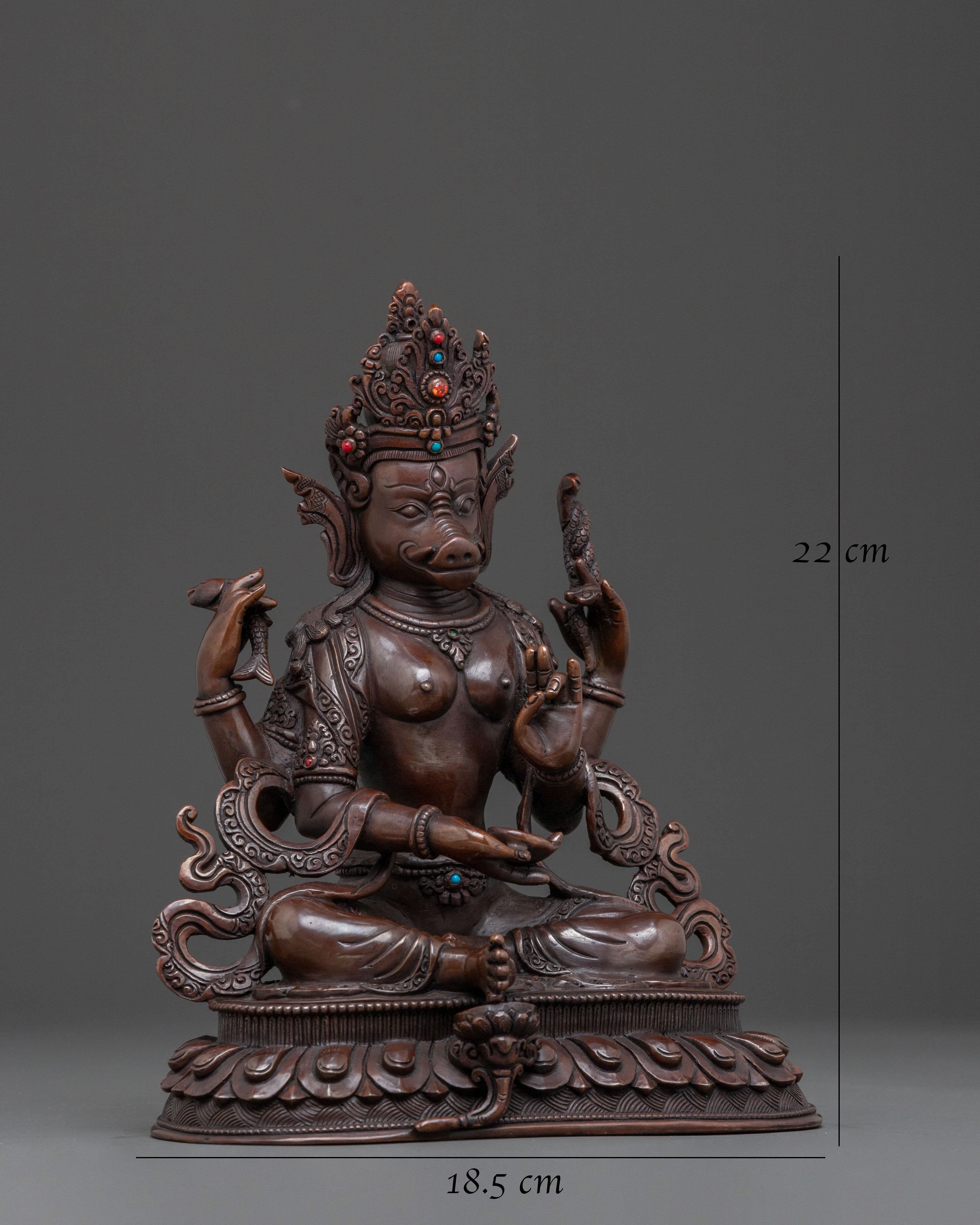 Guardian Varahi Statue | Oxidized Copper Sculpture