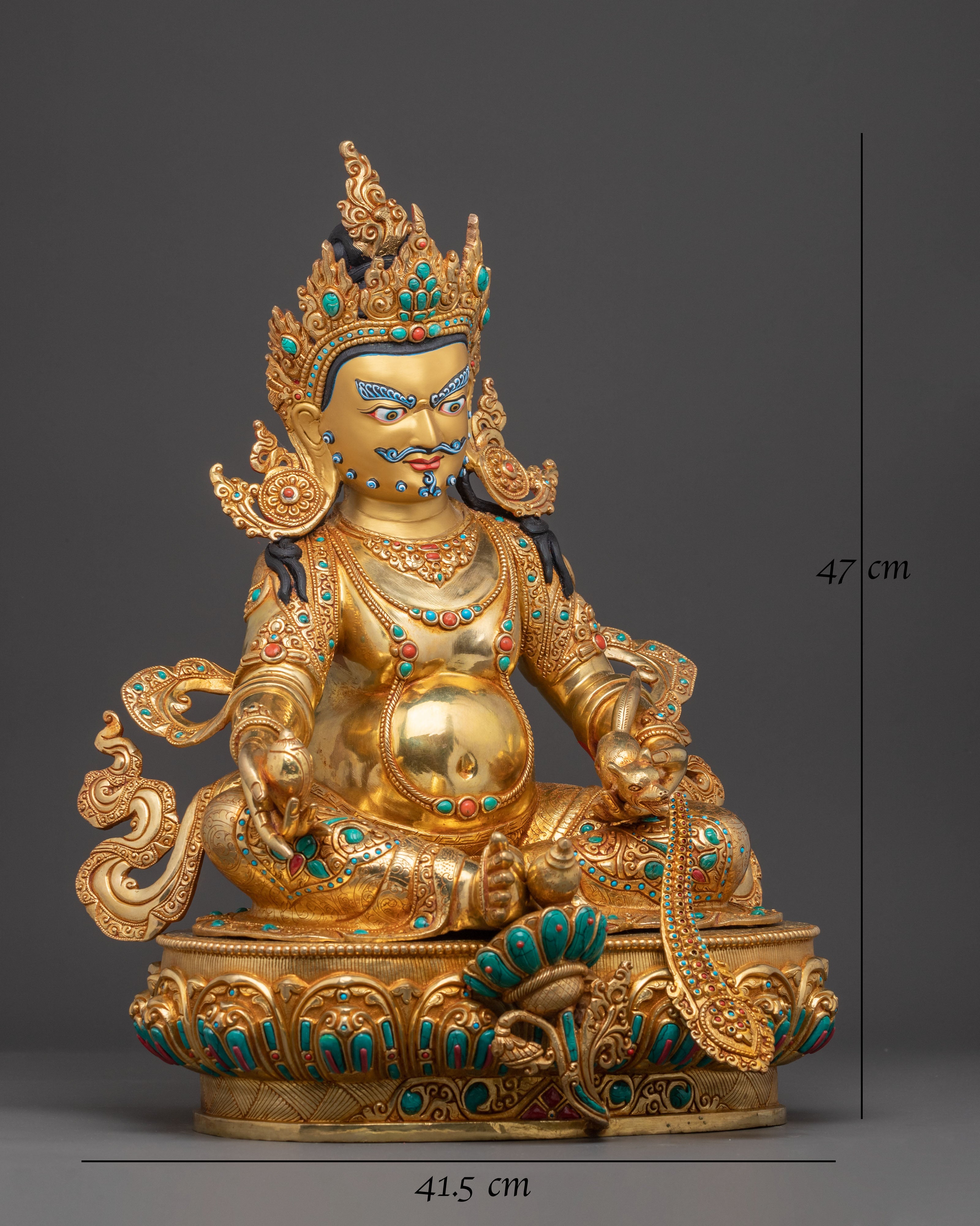 Handmade Sacred Dzambhala Statue: Buddhist God of Wealth