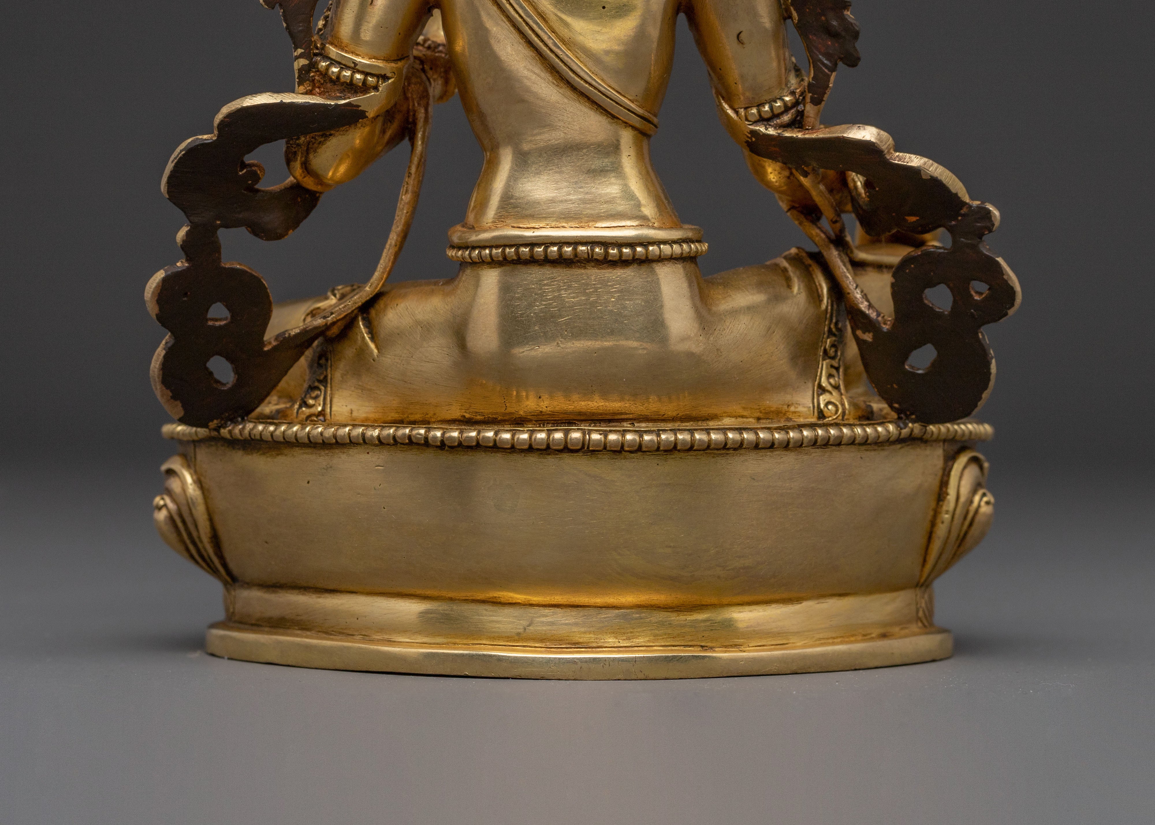 Serene Green Tara Sacred Statue – Gilded Copper Artwork